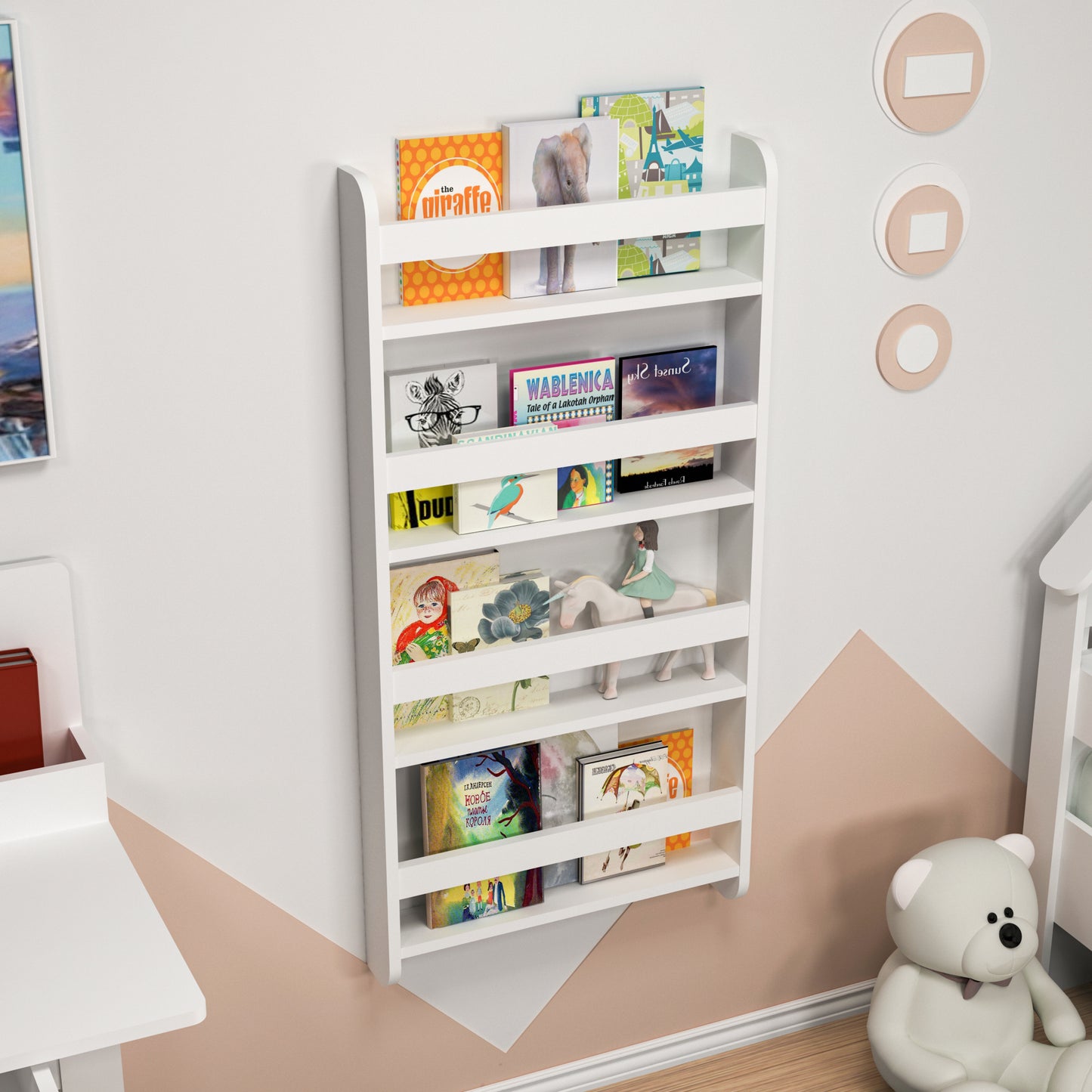 Alecto 4 Tier Montessori Kids Bookshelf Shelving Unit
