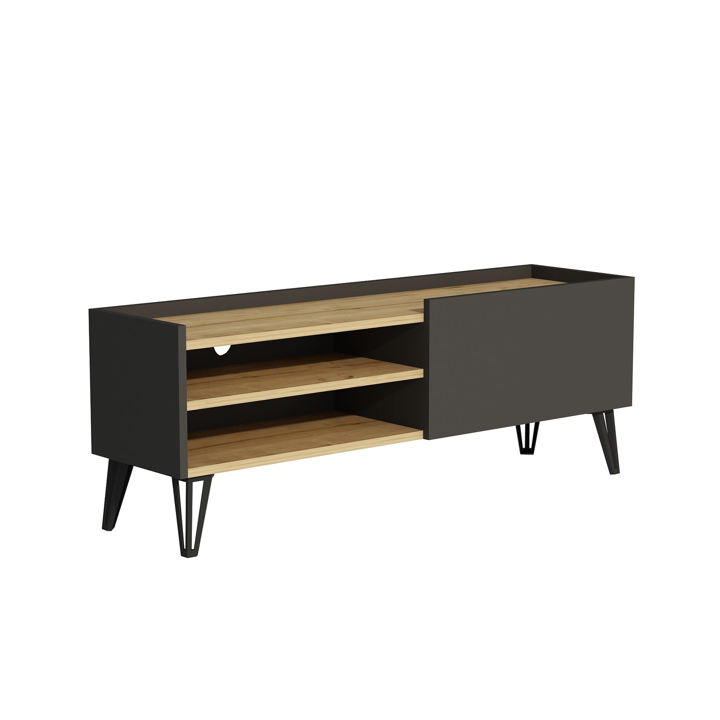 Cavera TV Stand with Cabinet and Shelves