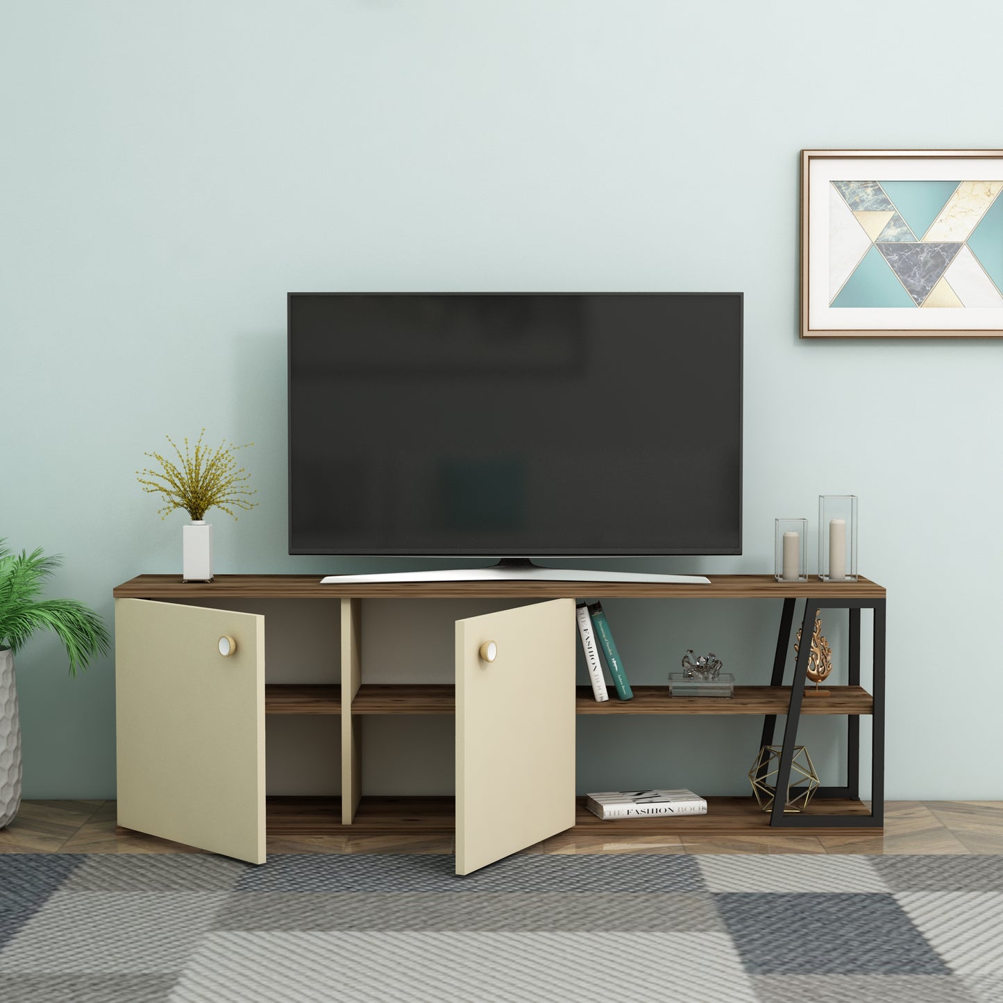 Avena TV Stand with Cabinets and Shelves for TVs up to 66"