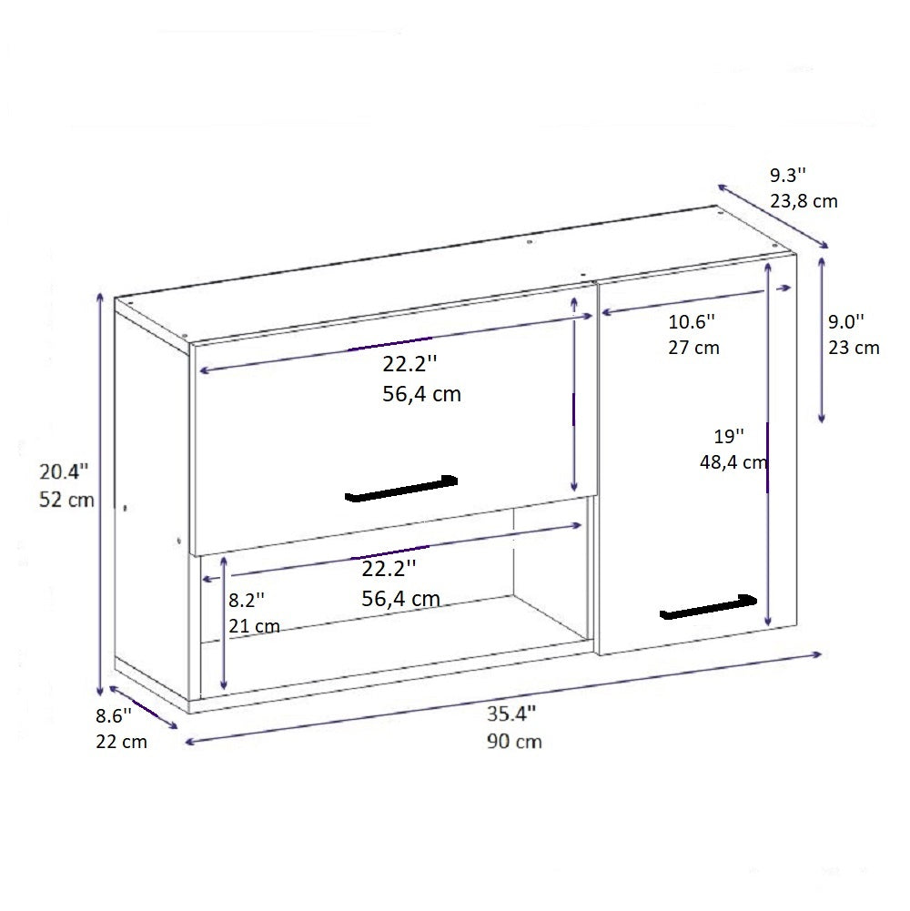 Akasya Multi Purpose Wall Mounted Cabinet Shelf