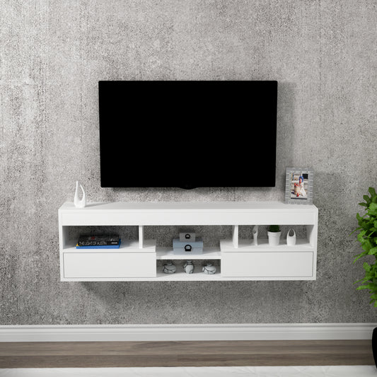 Mueble de TV flotante Boris con estantes y armarios