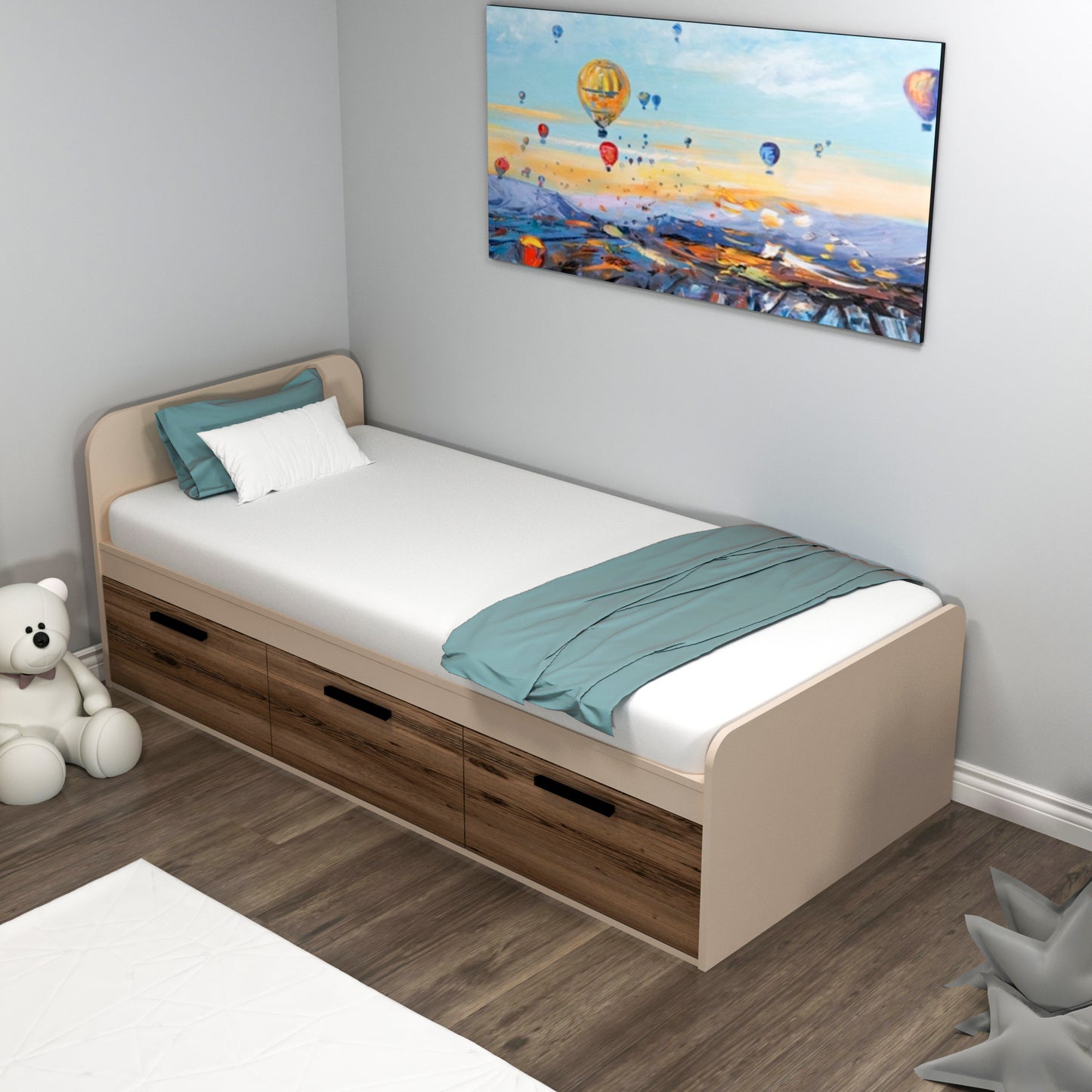 Achille Bedstead, Bed Frame with Headboard