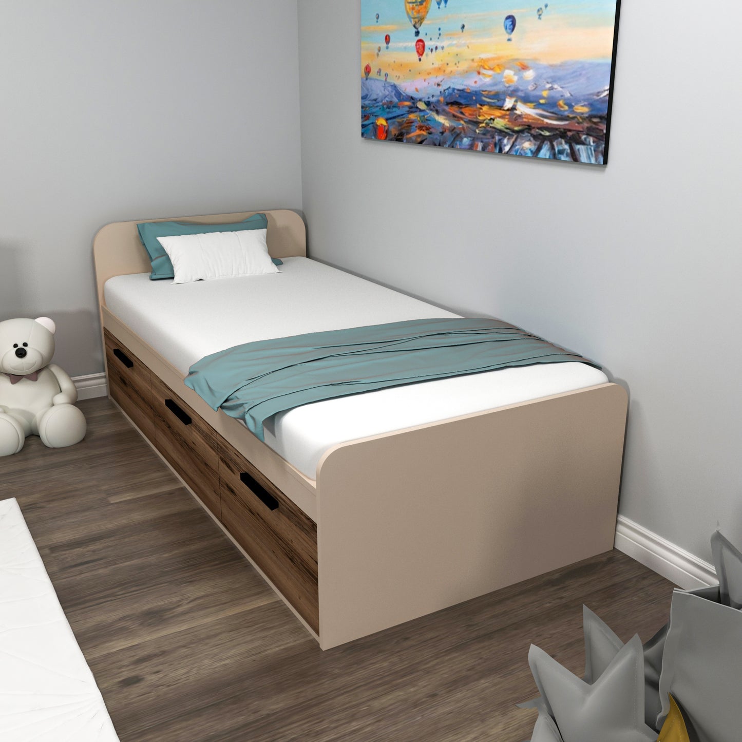 Achille Bedstead, Bed Frame with Headboard