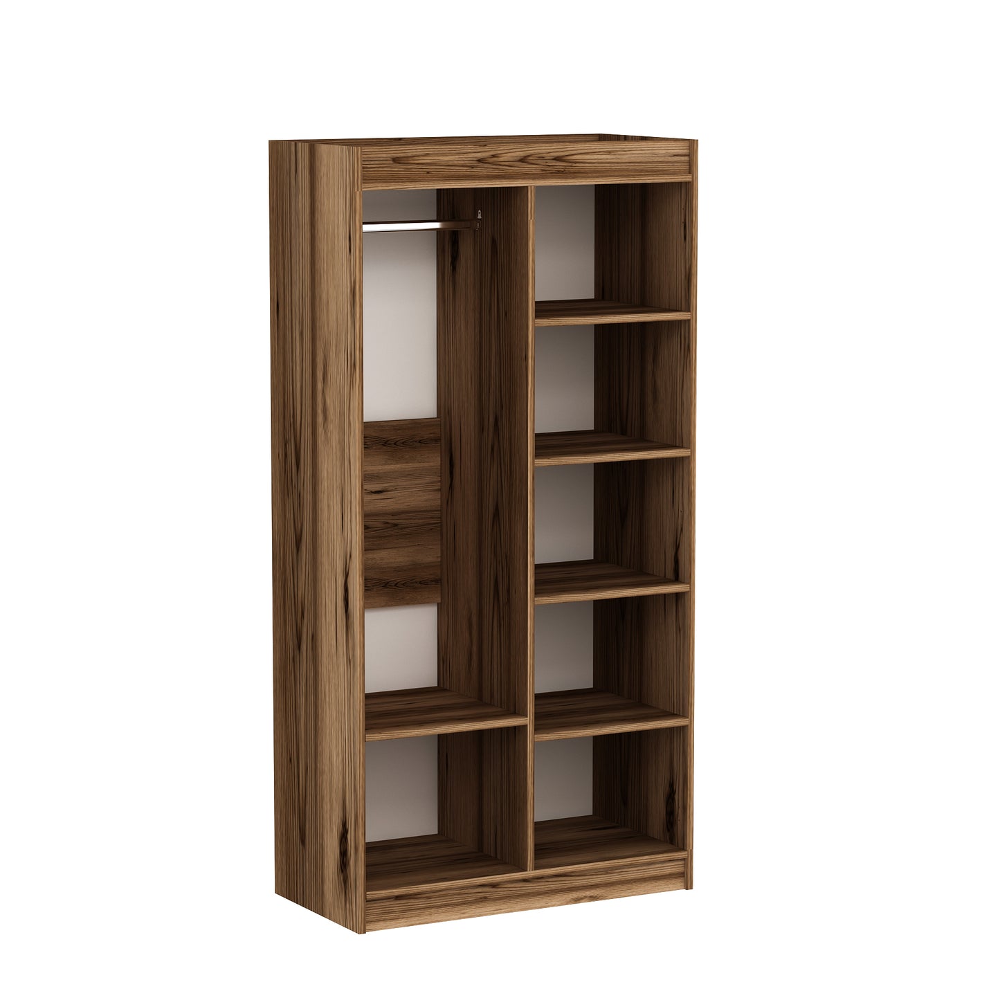 Achille Wardrobe with 2 Doors and 7 Shelves