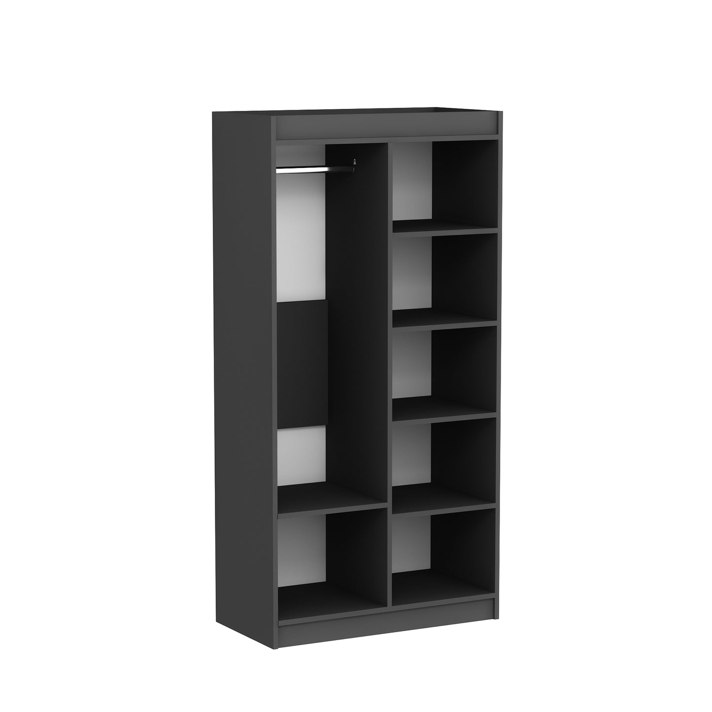 Achille Wardrobe with 2 Doors and 7 Shelves