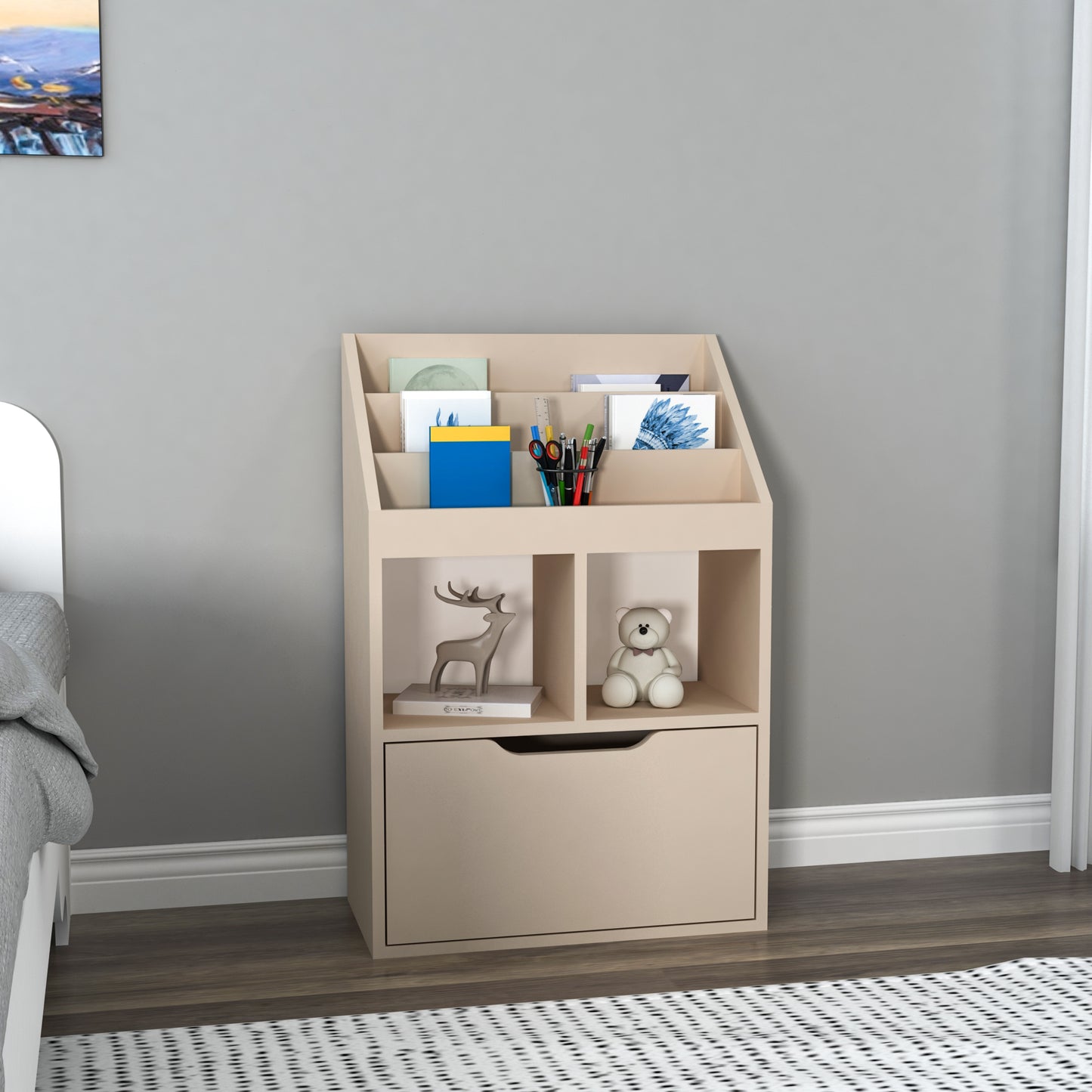 Chiara Magazine Rack with Cabinet