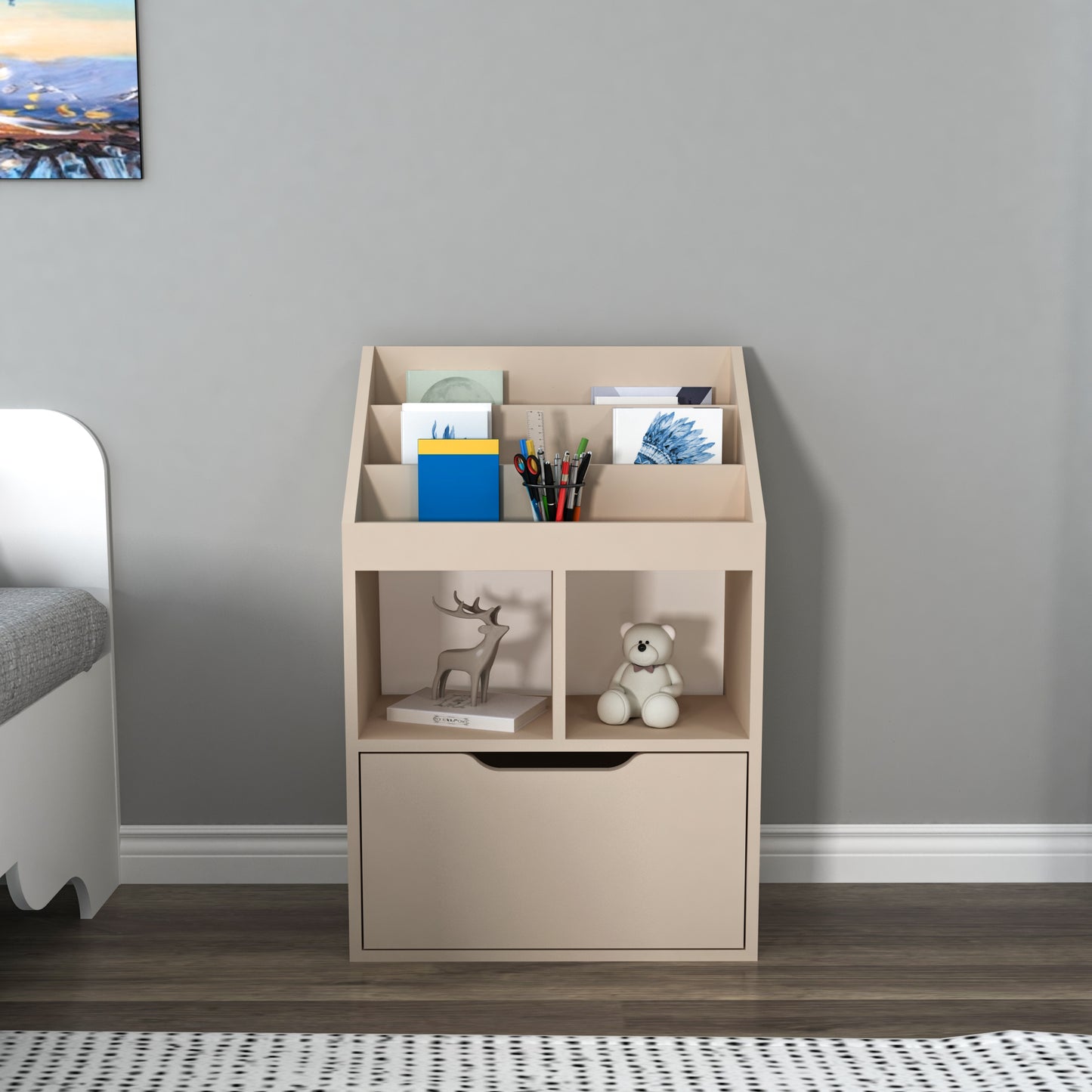 Chiara Magazine Rack with Cabinet