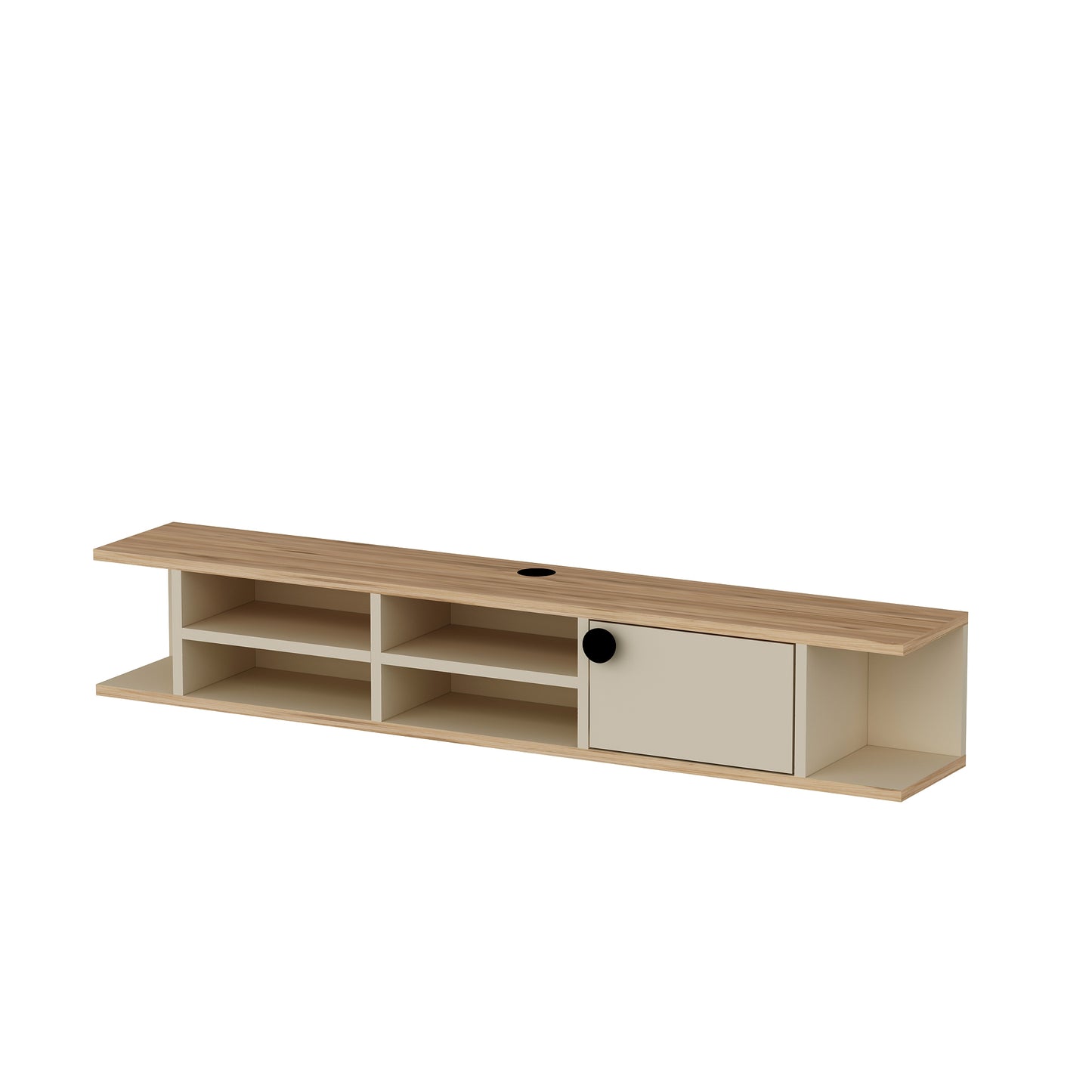 Chris Floating TV Stand with Shelves and Cabinets