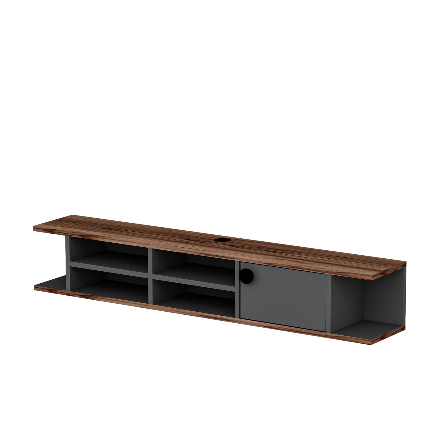 Chris Floating TV Stand with Shelves and Cabinets