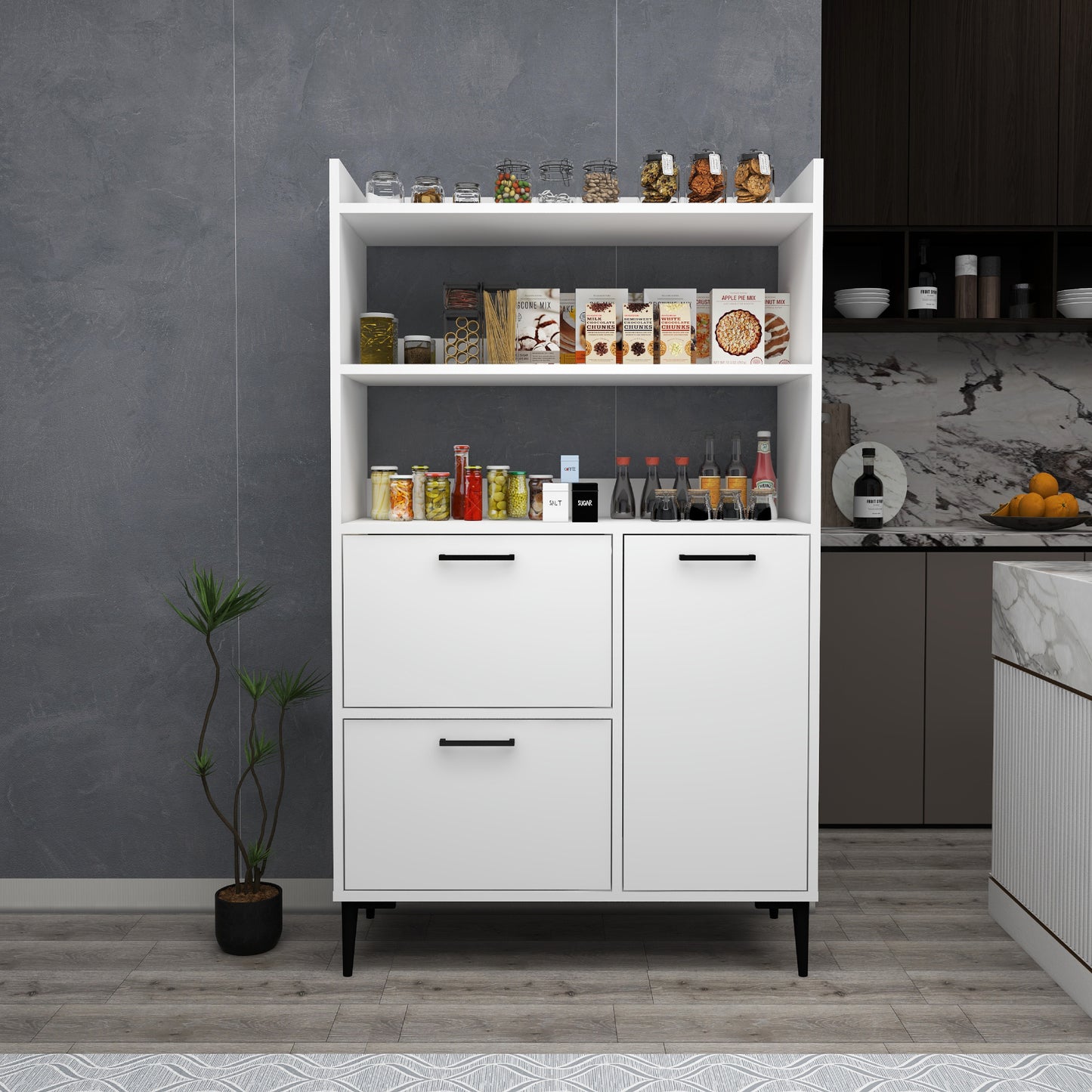 Caleb Kitchen Cabinet with Shelves