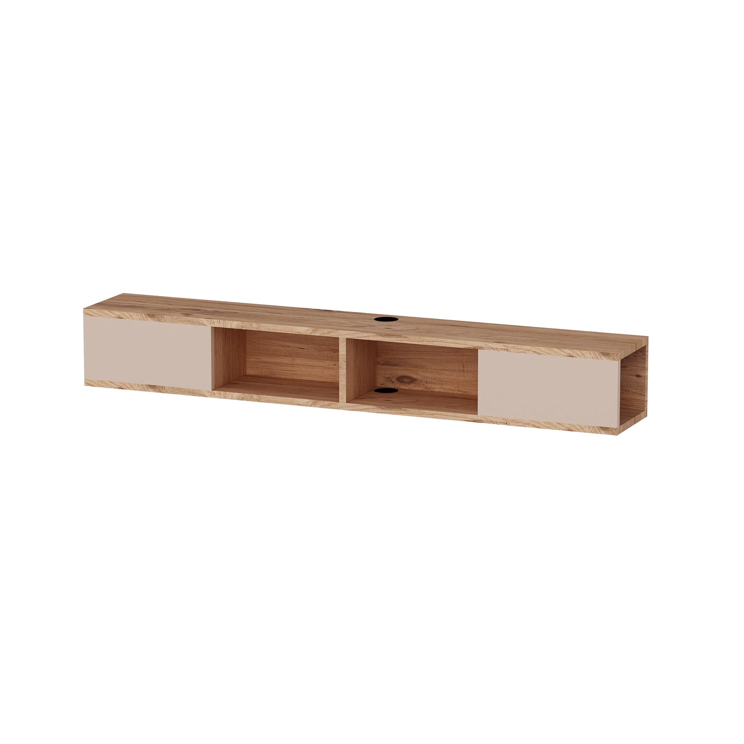 Colin Floating TV Stand with Shelves and Cabinets