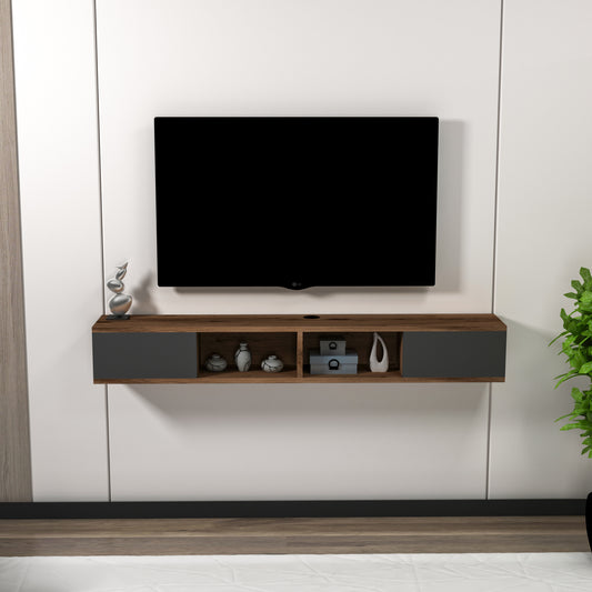 Mueble de TV flotante con estantes y armarios Colin