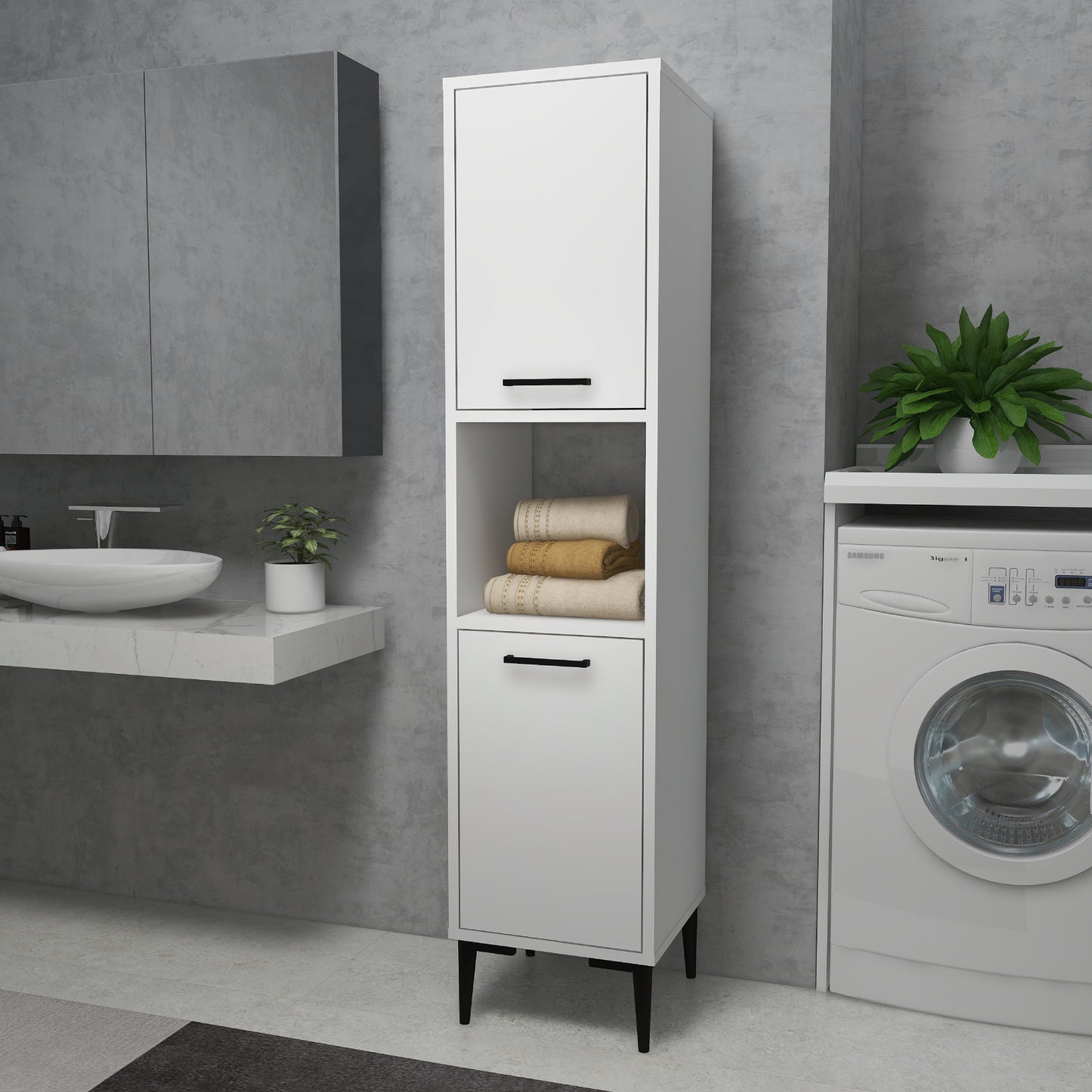 Armoire de salle de bain avec étagères Dale