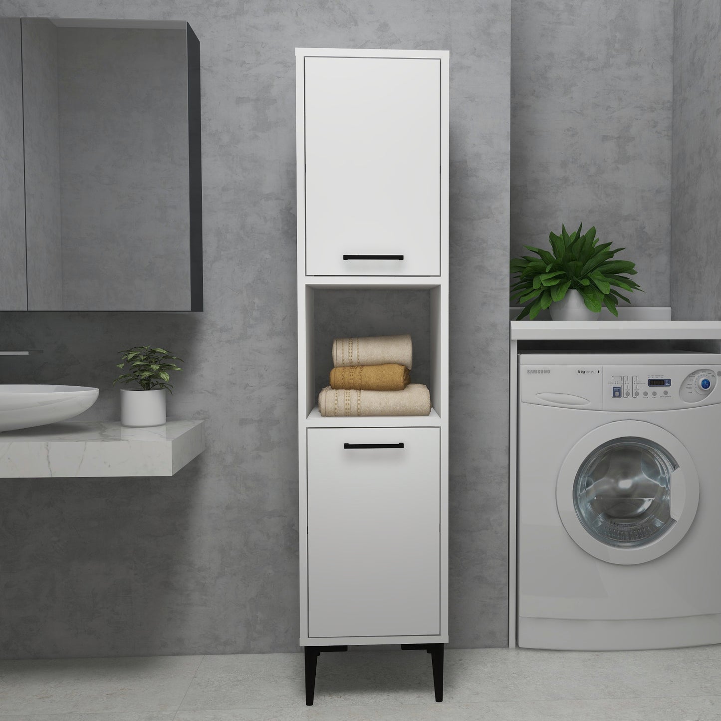 Armoire de salle de bain avec étagères Dale