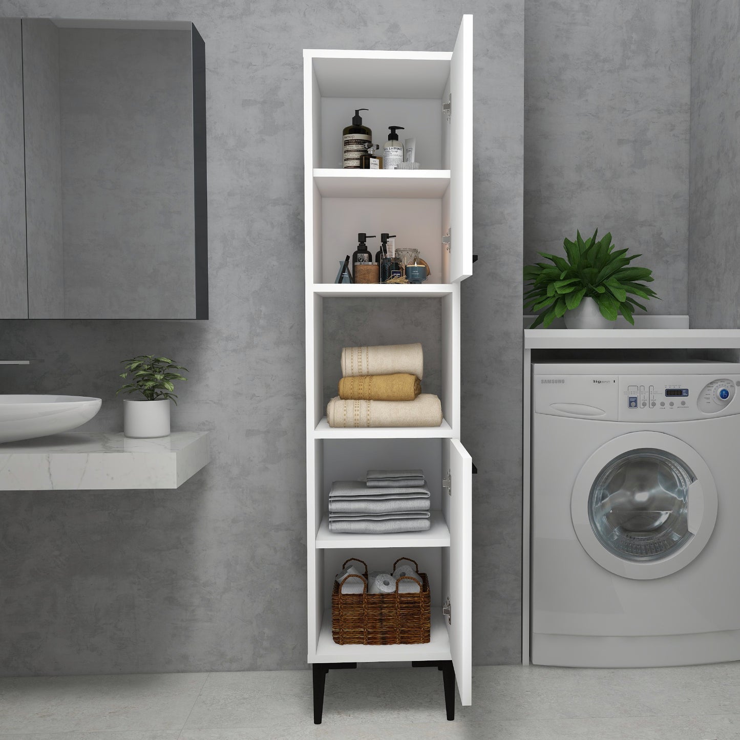 Armoire de salle de bain avec étagères Dale