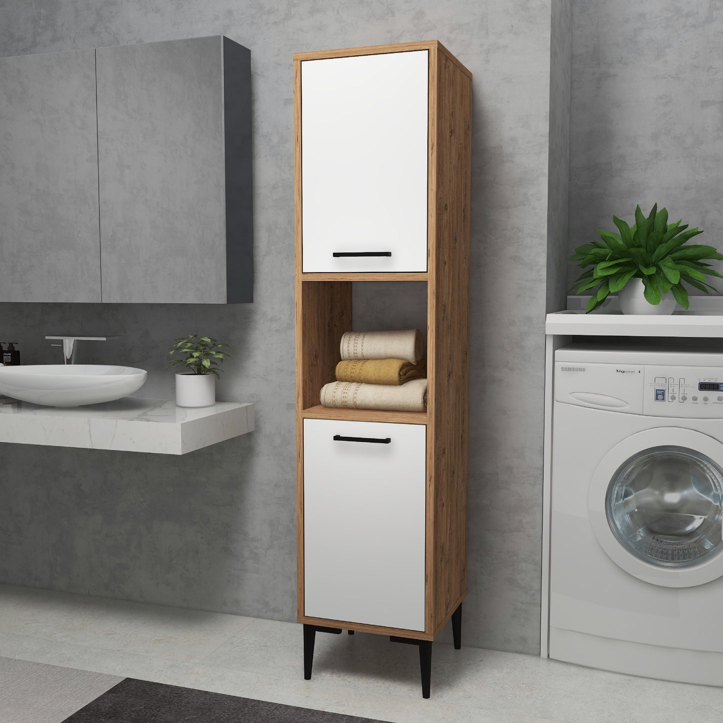 Armoire de salle de bain avec étagères Dale