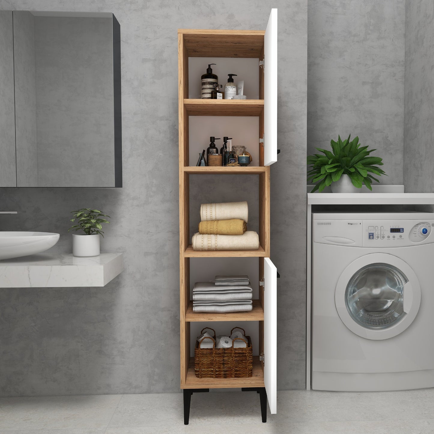 Armoire de salle de bain avec étagères Dale
