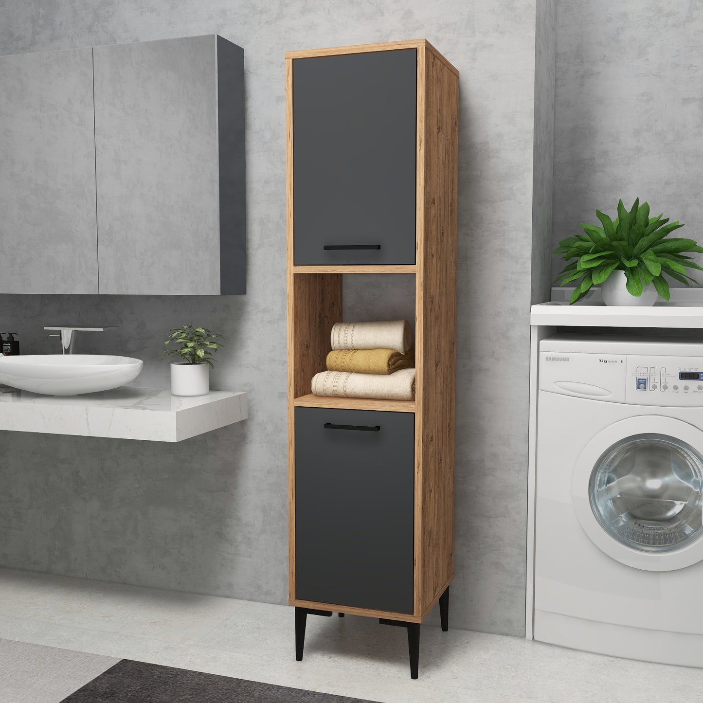 Armoire de salle de bain avec étagères Dale