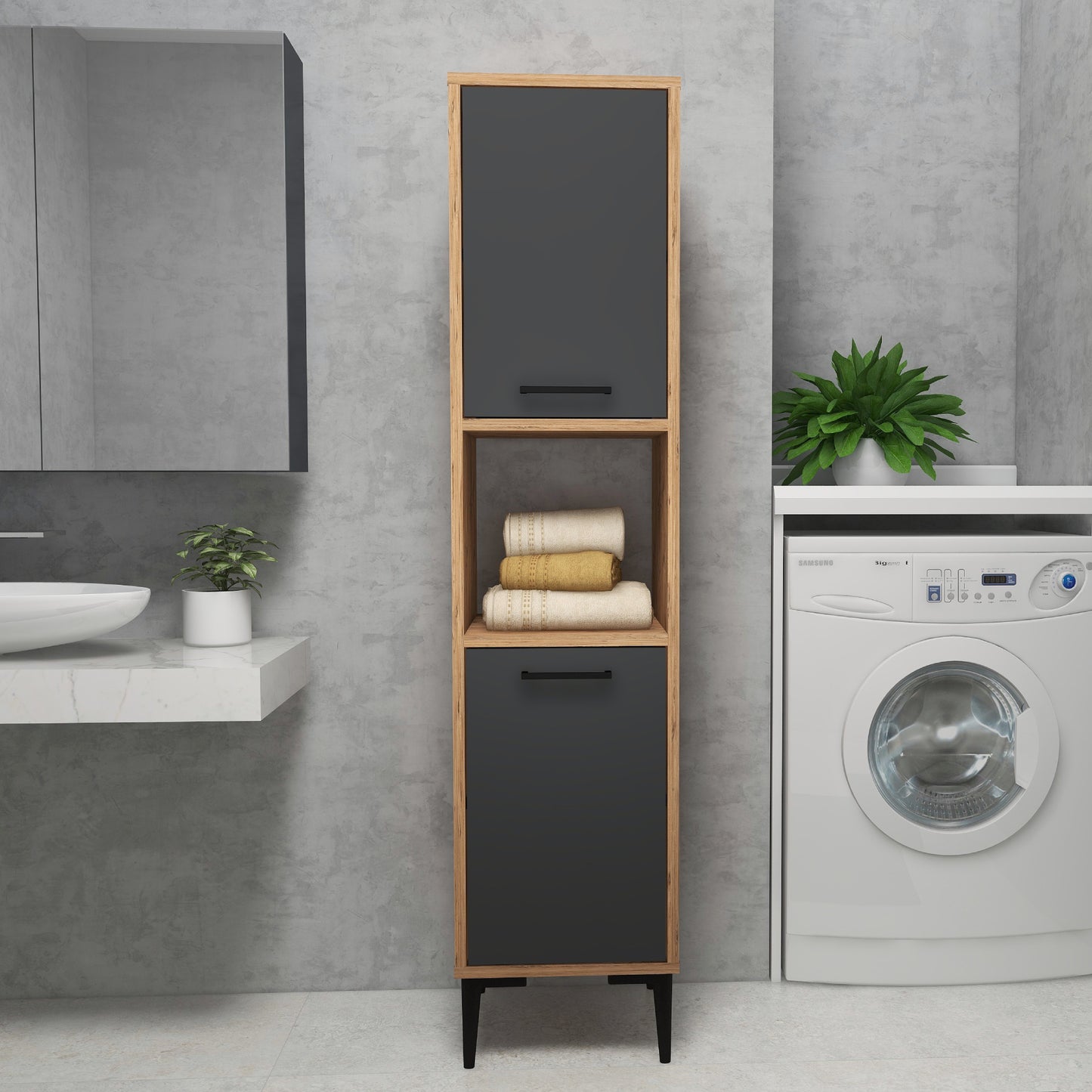Armoire de salle de bain avec étagères Dale