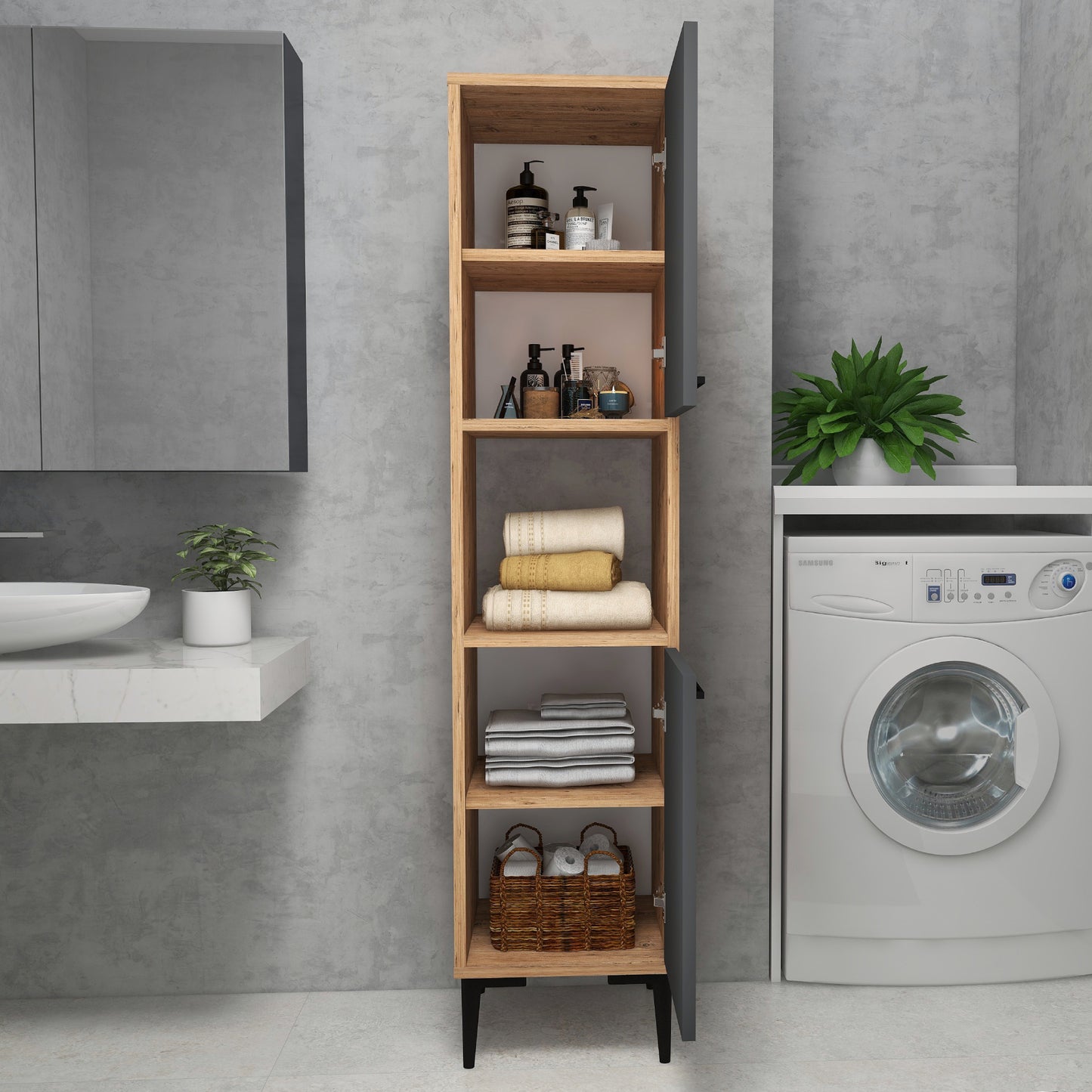 Armoire de salle de bain avec étagères Dale