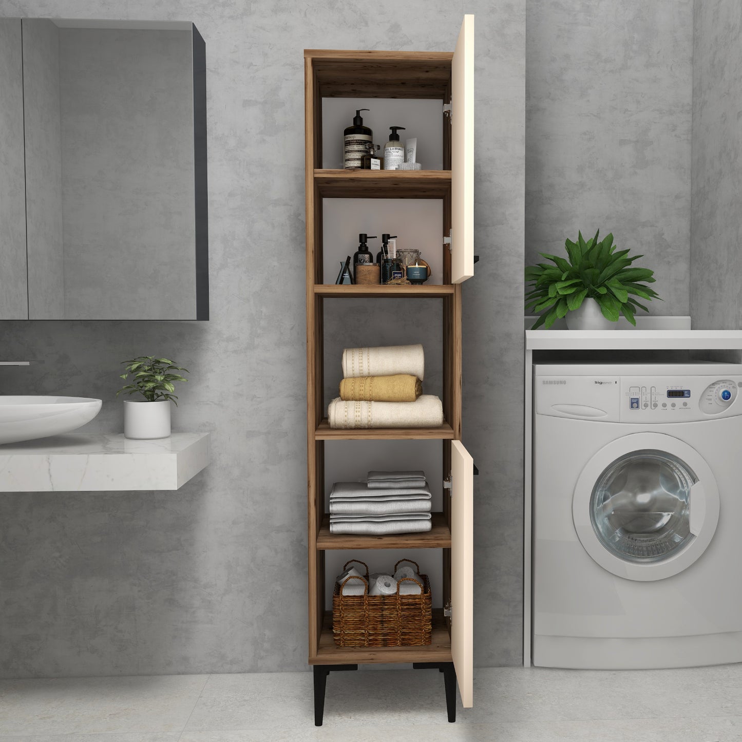 Armoire de salle de bain avec étagères Dale