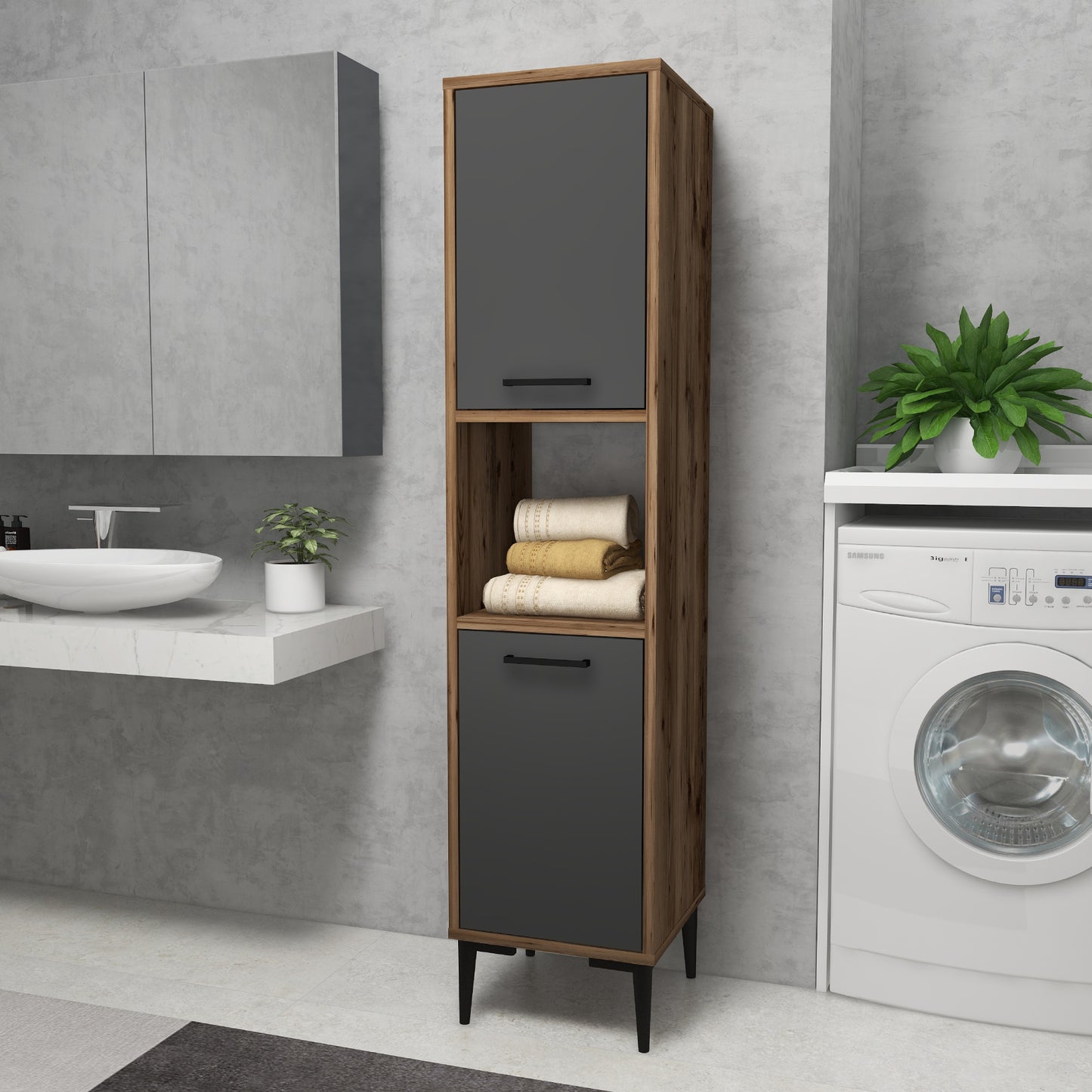 Armoire de salle de bain avec étagères Dale