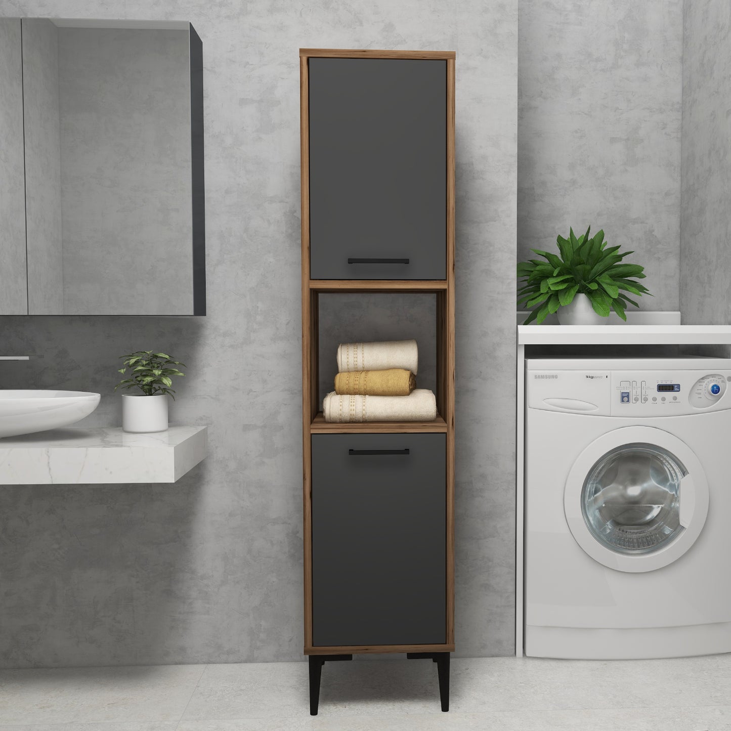 Armoire de salle de bain avec étagères Dale