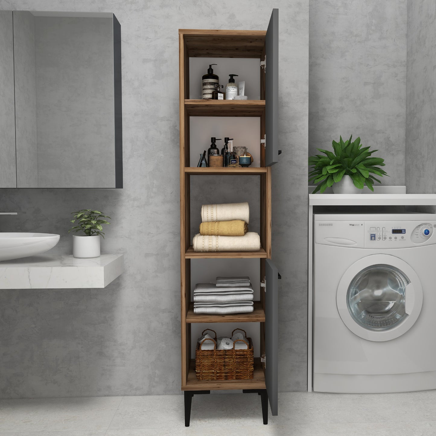 Armoire de salle de bain avec étagères Dale
