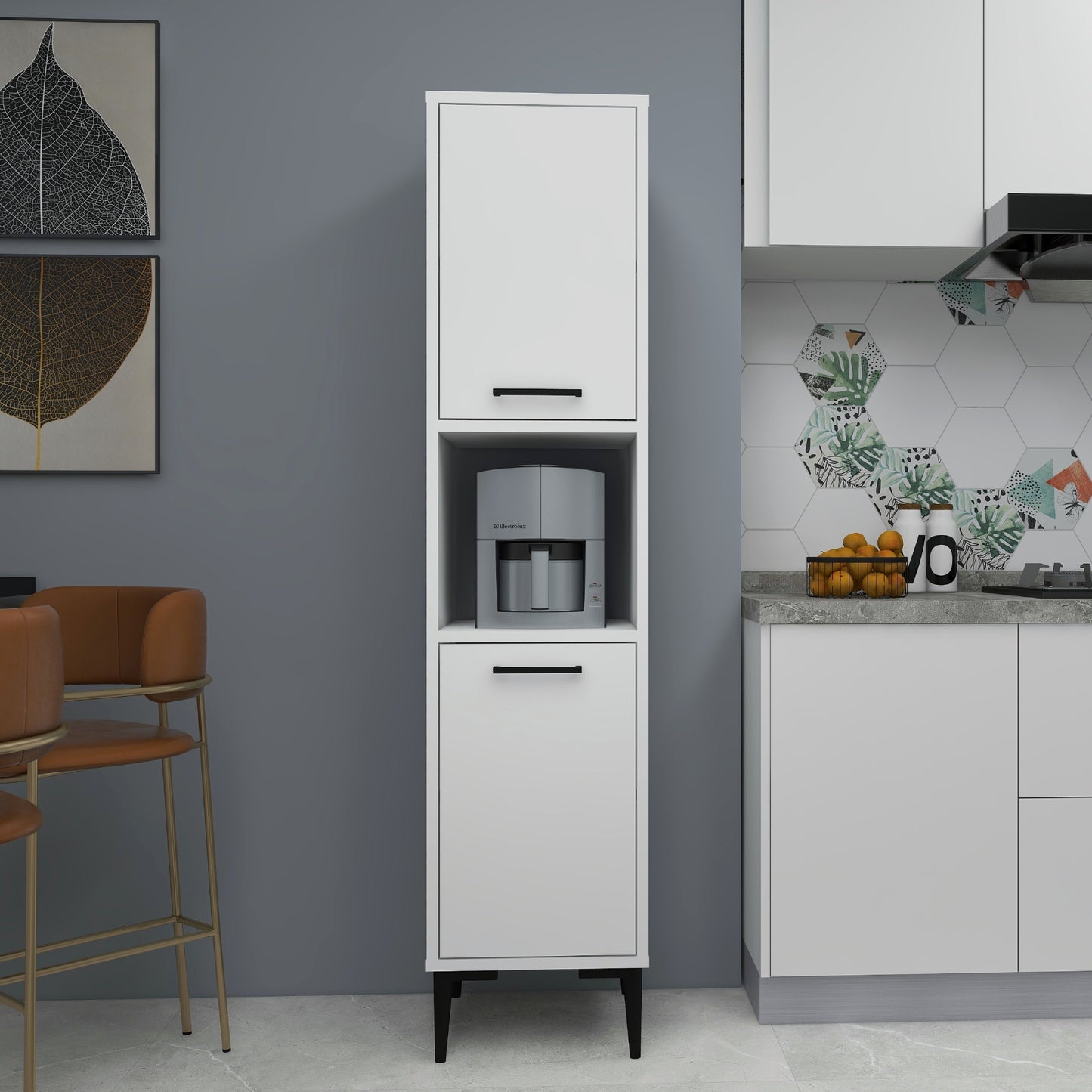 Armoire de cuisine Dale avec étagères
