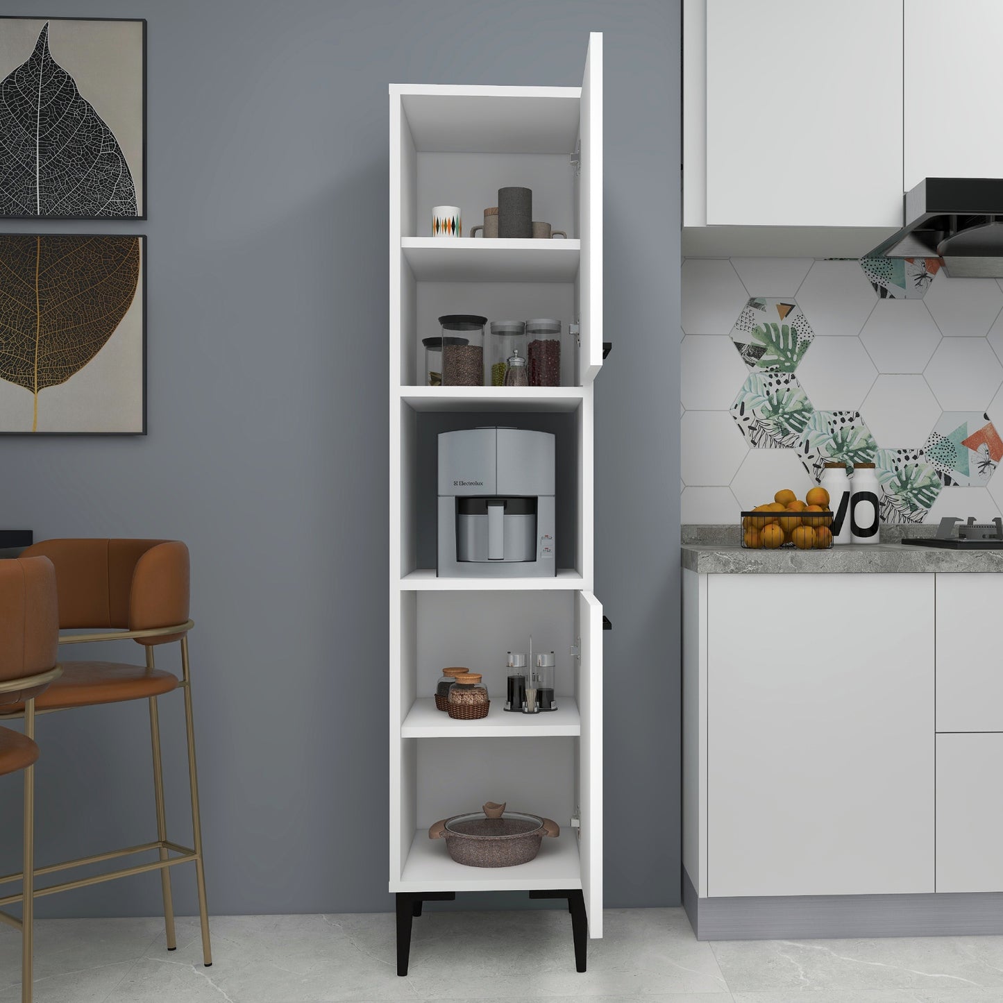 Armoire de cuisine Dale avec étagères
