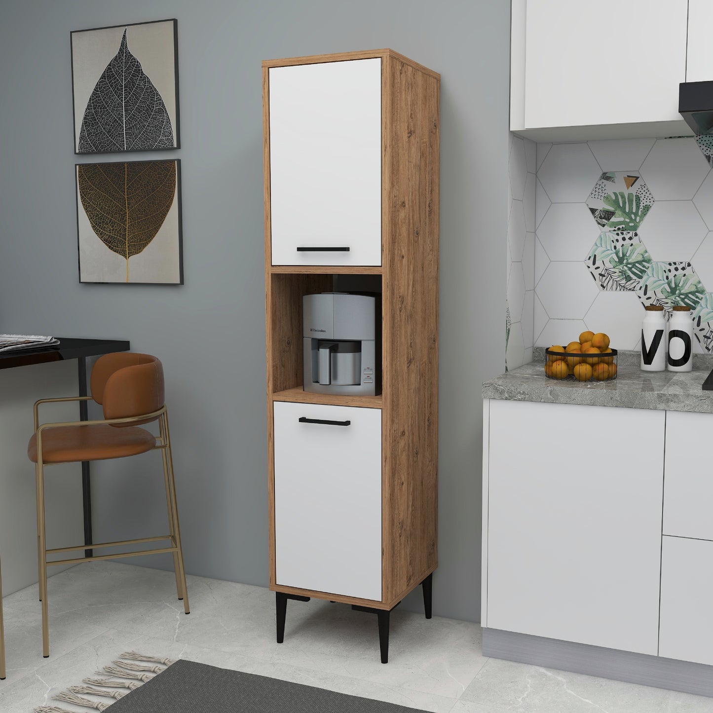 Armoire de cuisine Dale avec étagères