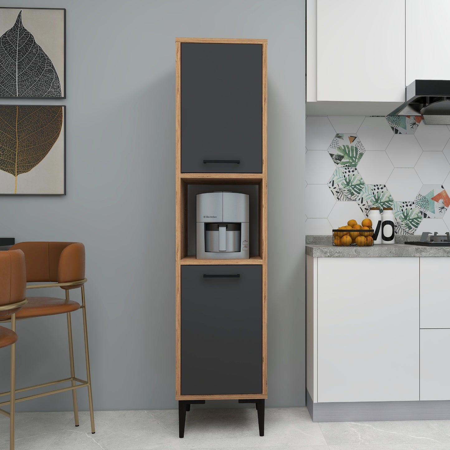 Armoire de cuisine Dale avec étagères