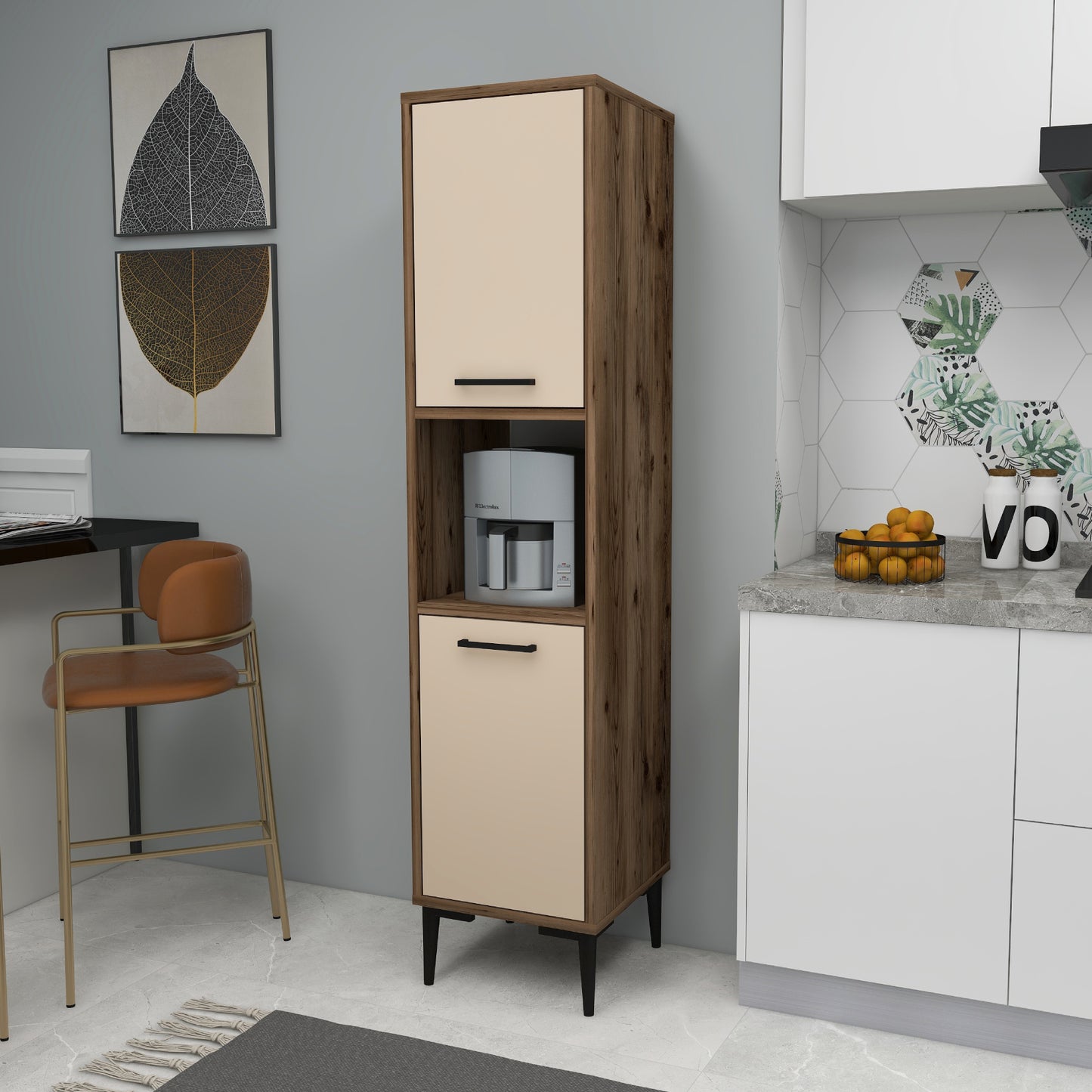 Armoire de cuisine Dale avec étagères