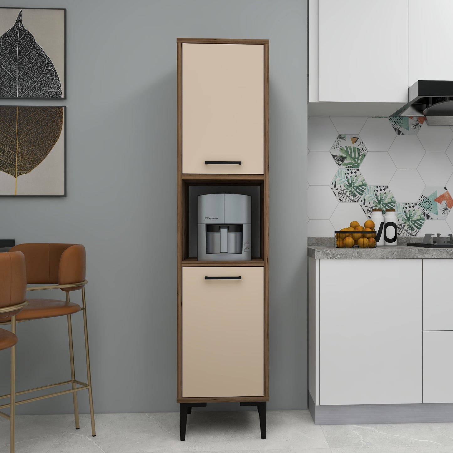 Armoire de cuisine Dale avec étagères