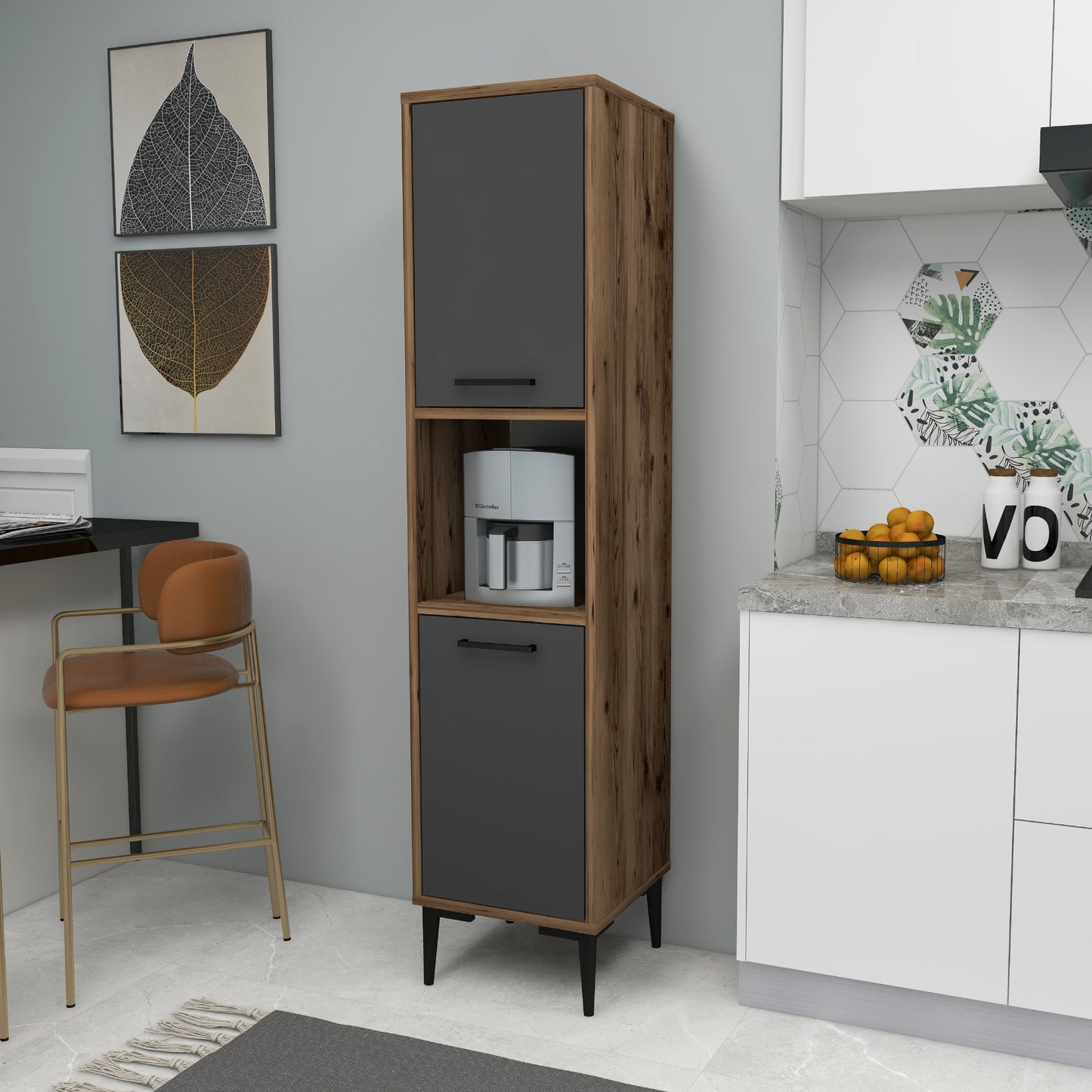 Armoire de cuisine Dale avec étagères