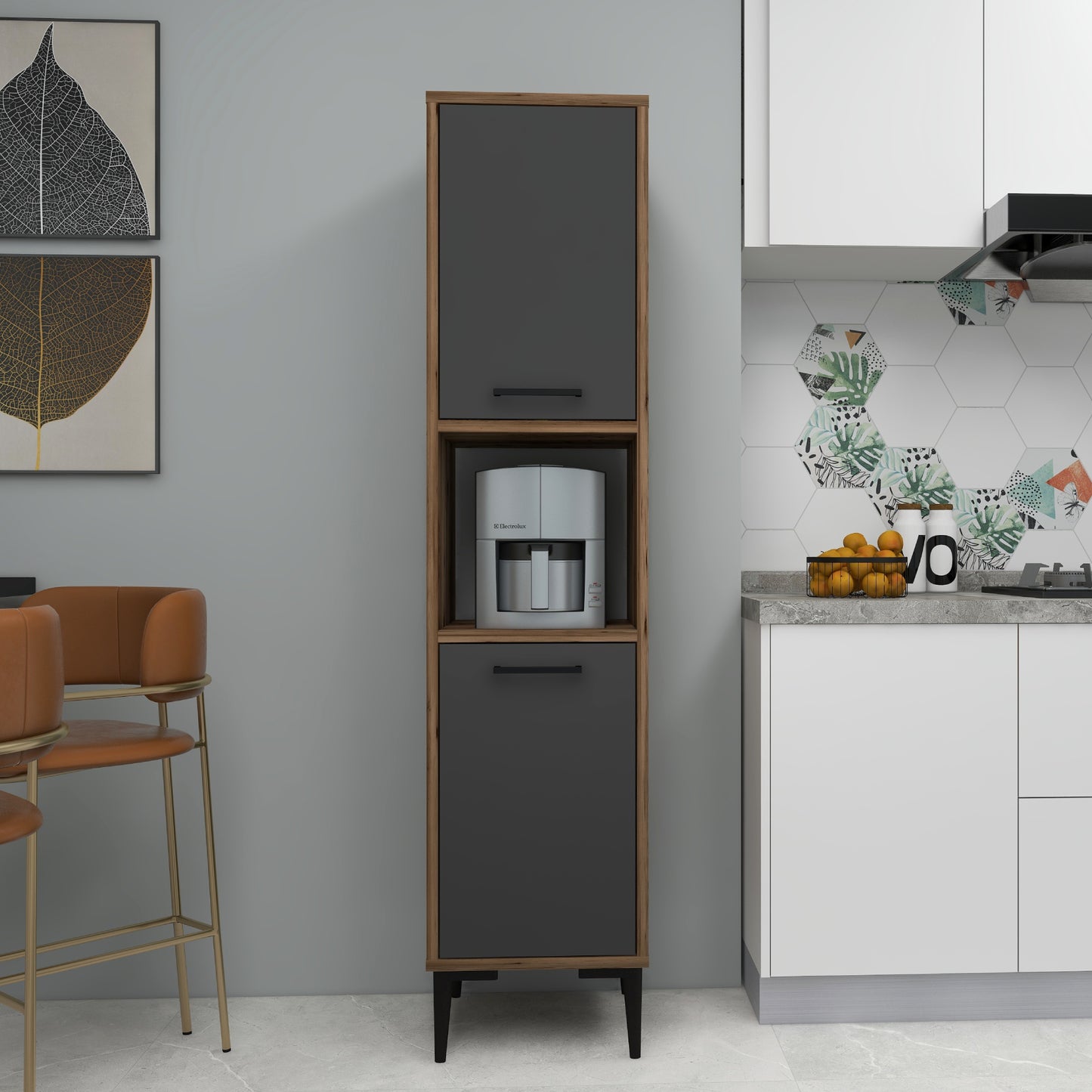 Armoire de cuisine Dale avec étagères