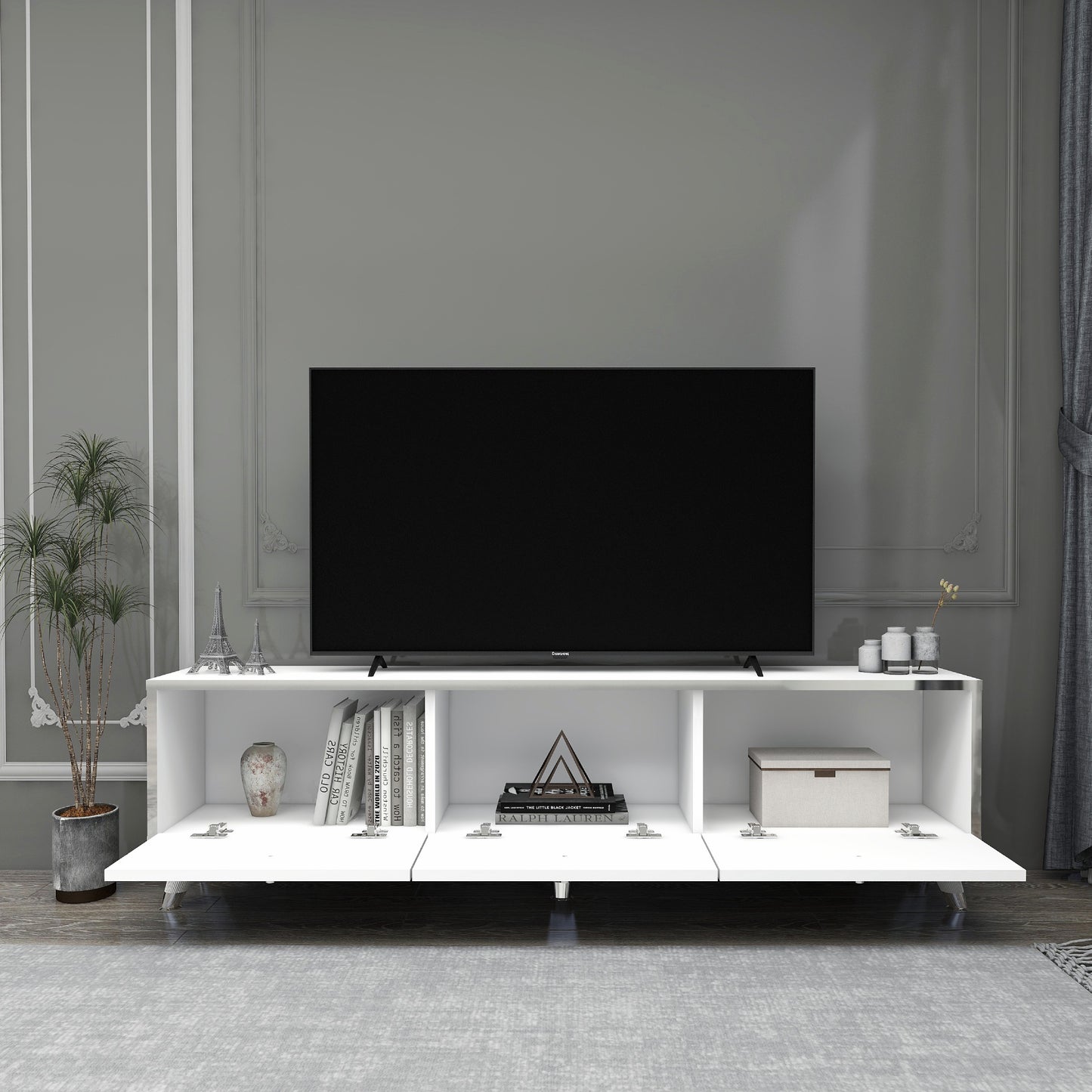 Esmera 150 cm Wide TV Stand and Media Console with Cabinets
