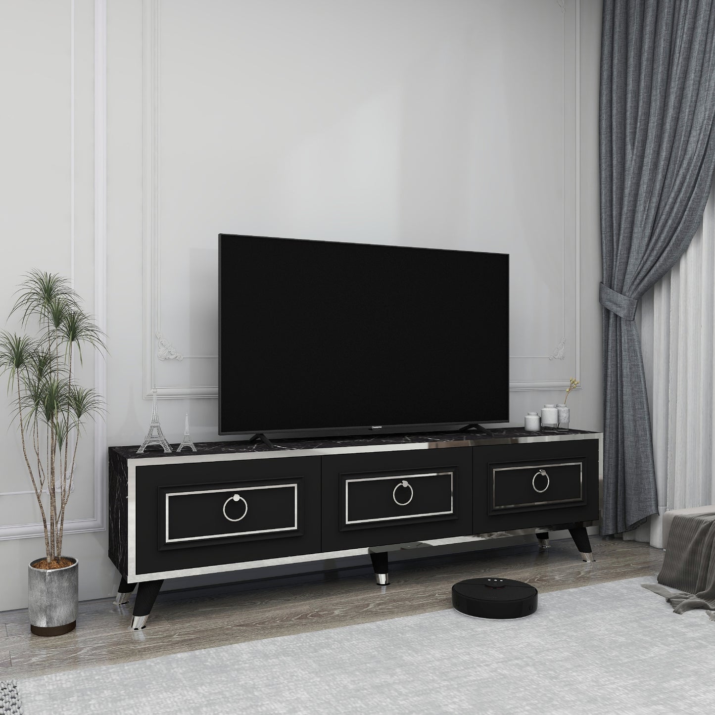 Esmera 150 cm Wide TV Stand and Media Console with Cabinets