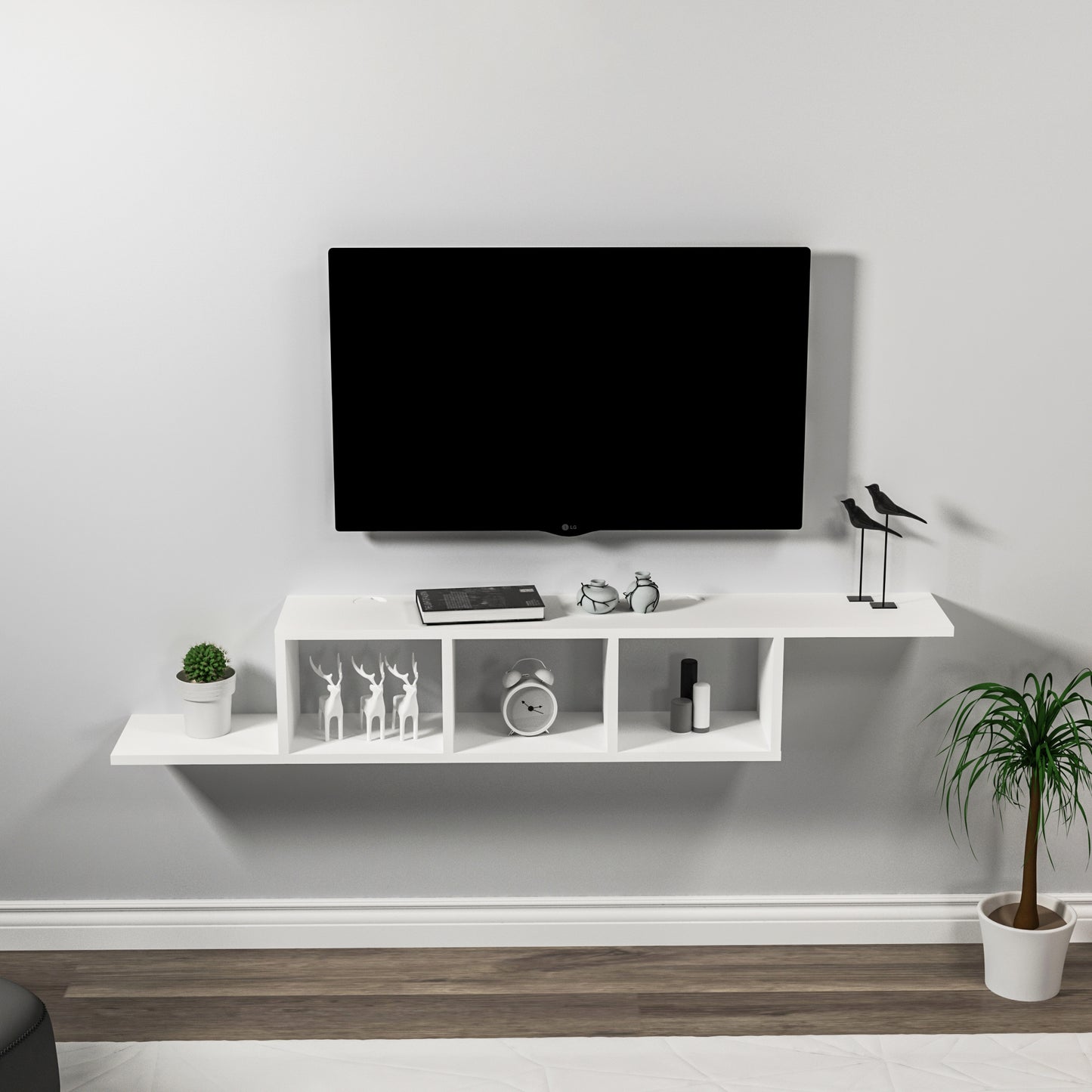Harris Floating TV Stand with Shelves