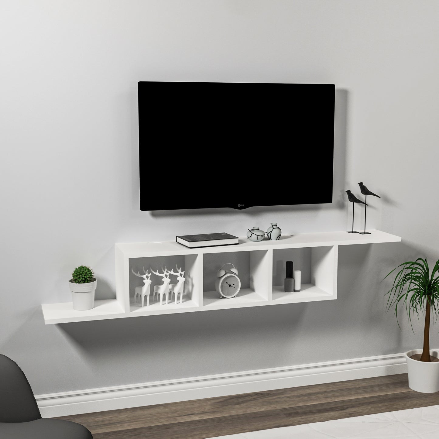 Harris Floating TV Stand with Shelves