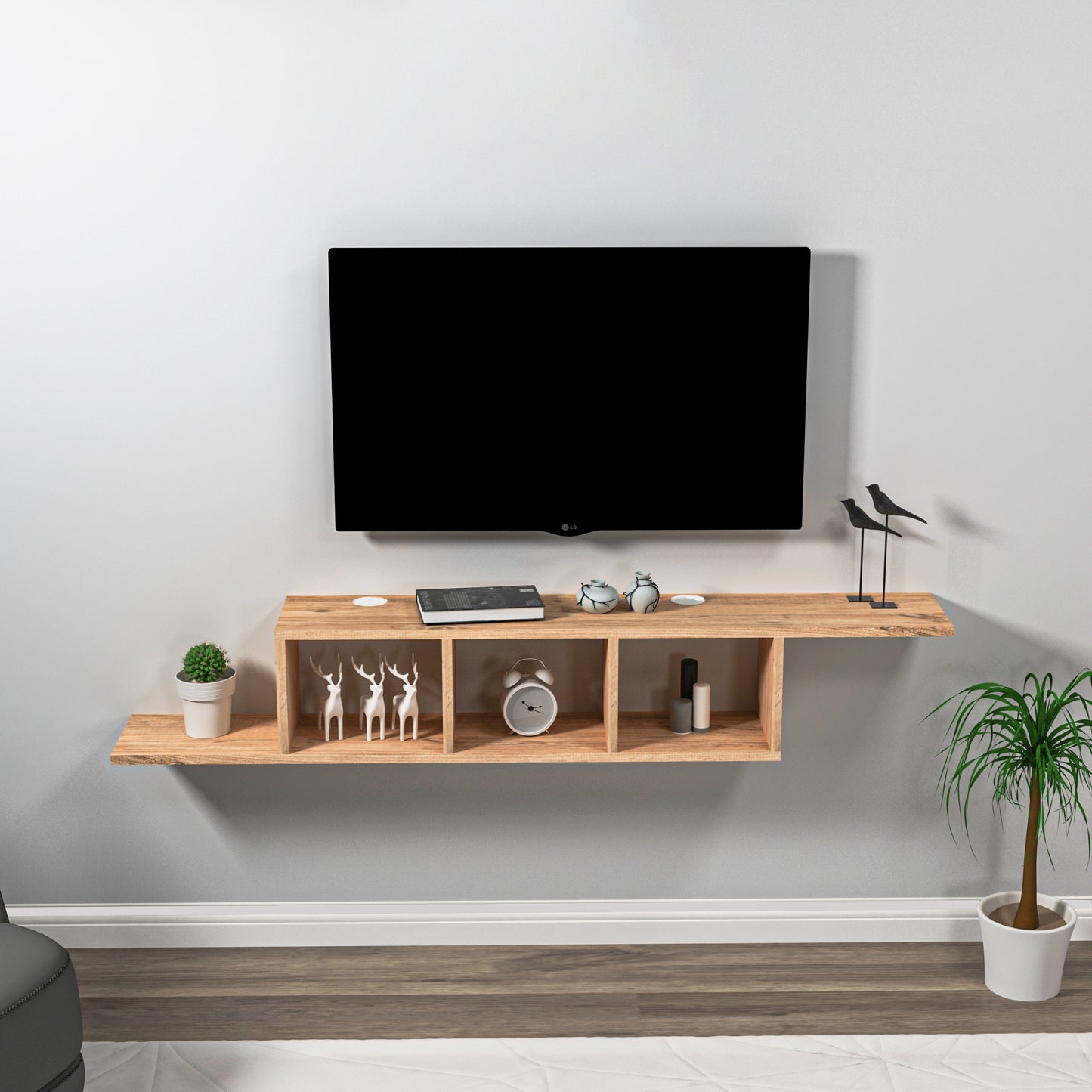 Harris Floating TV Stand with Shelves