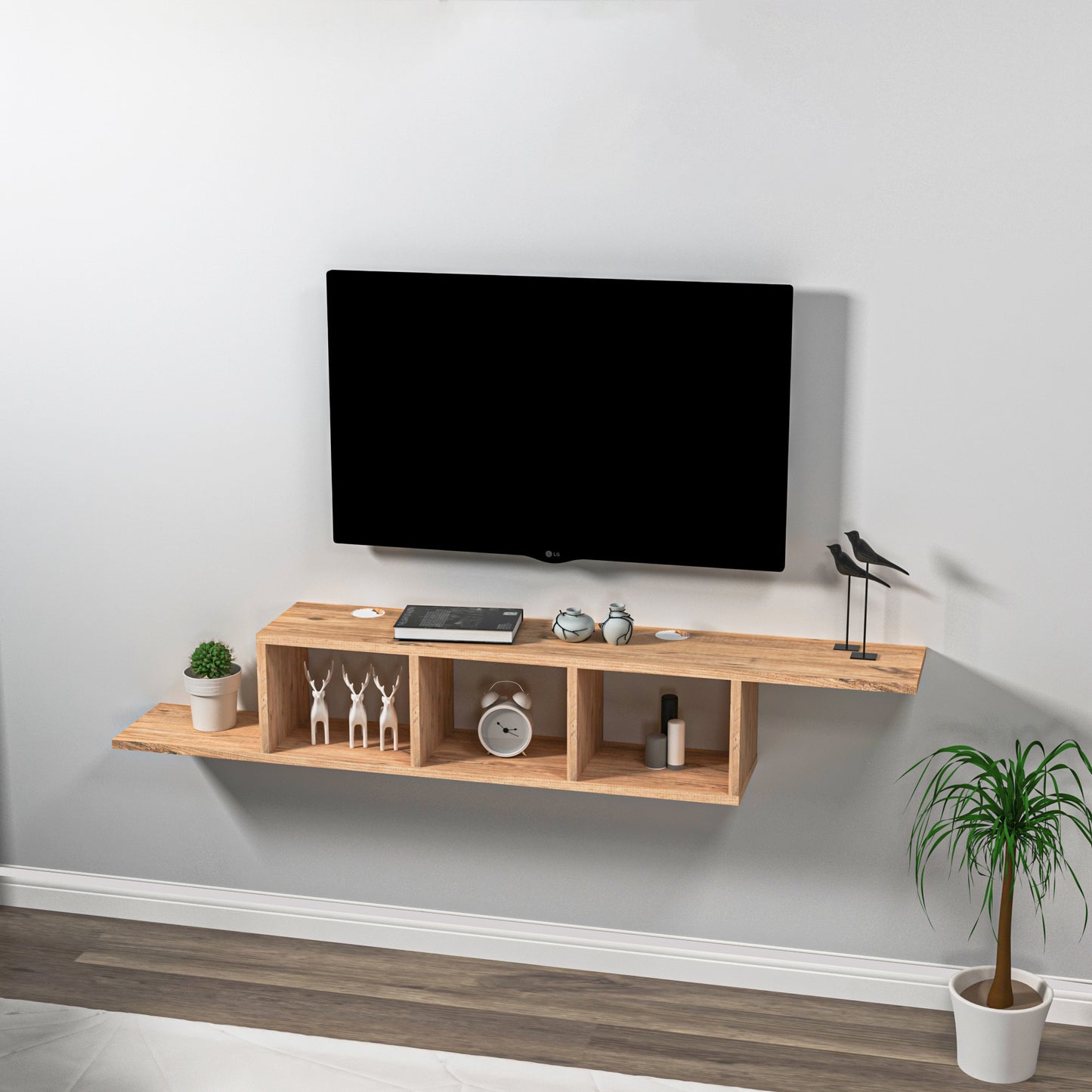 Harris Floating TV Stand with Shelves