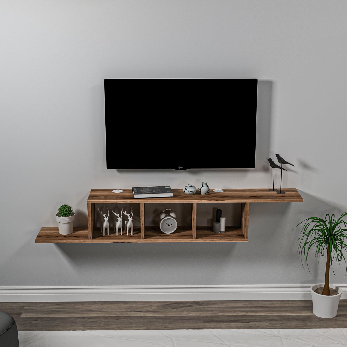 Harris Floating TV Stand with Shelves