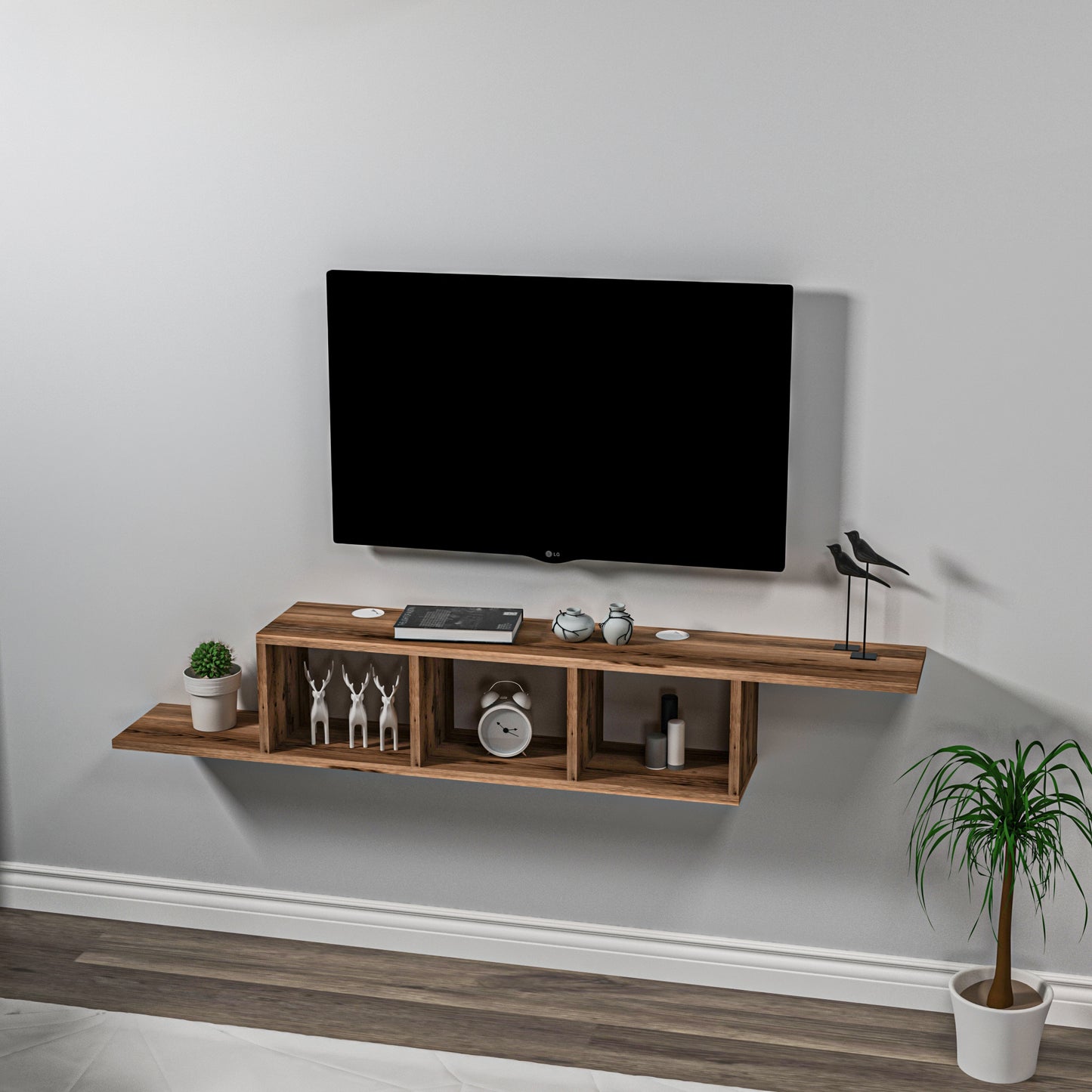 Harris Floating TV Stand with Shelves