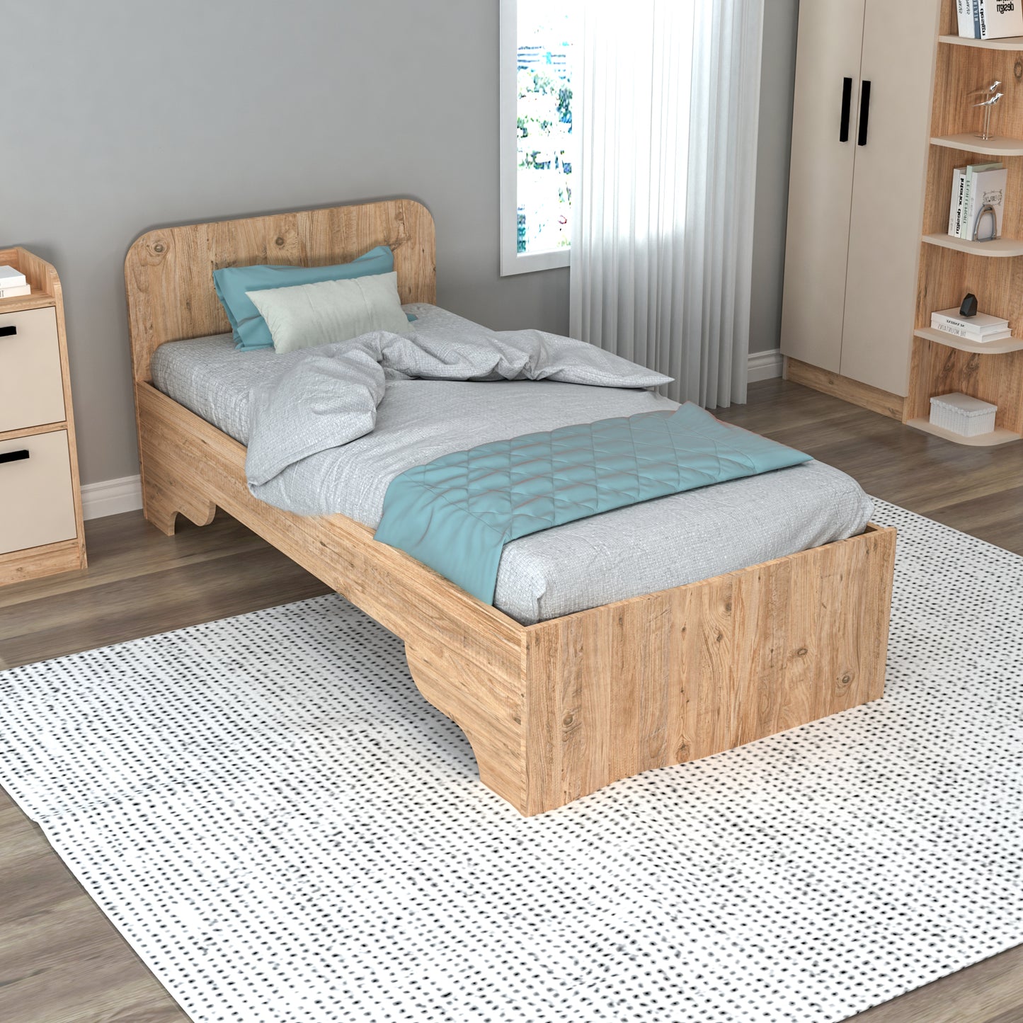 Lelia Bedstead Bed Frame with Headboard