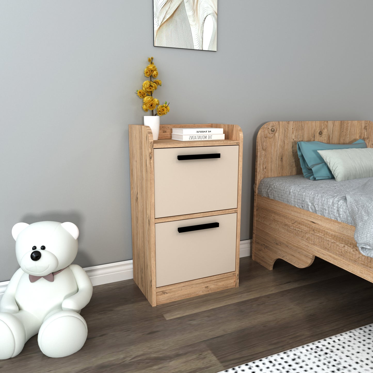 Lelia Nightstand with Cabinets