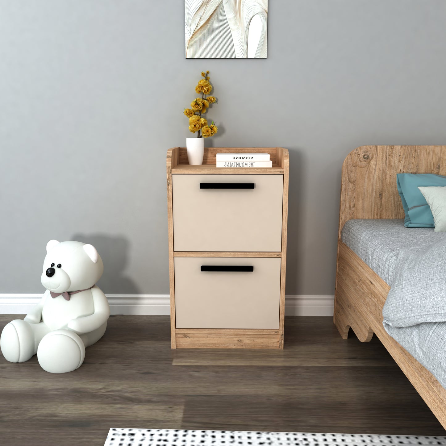 Lelia Nightstand with Cabinets