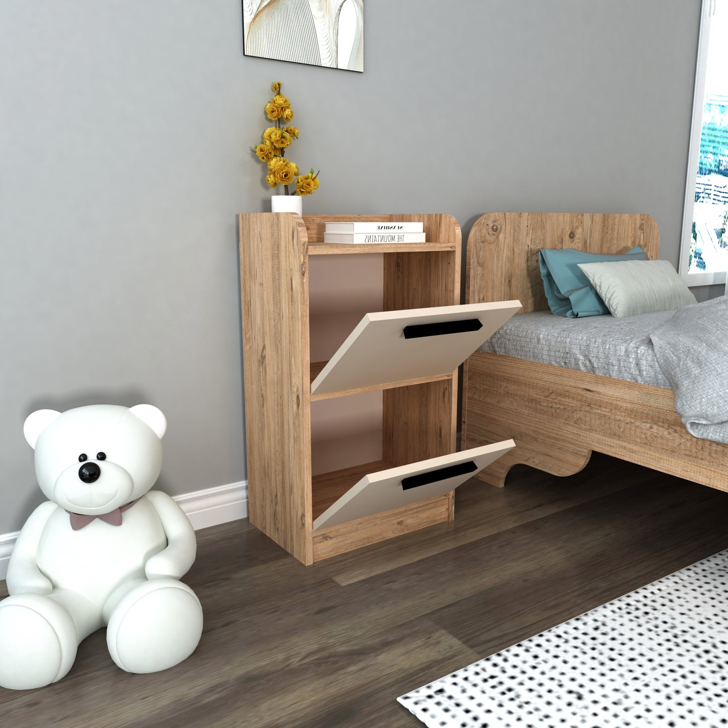 Lelia Nightstand with Cabinets
