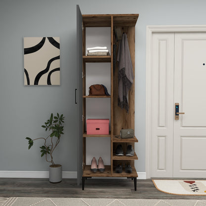 Leena Hallway Coat Rack with Cabinet and Shelves