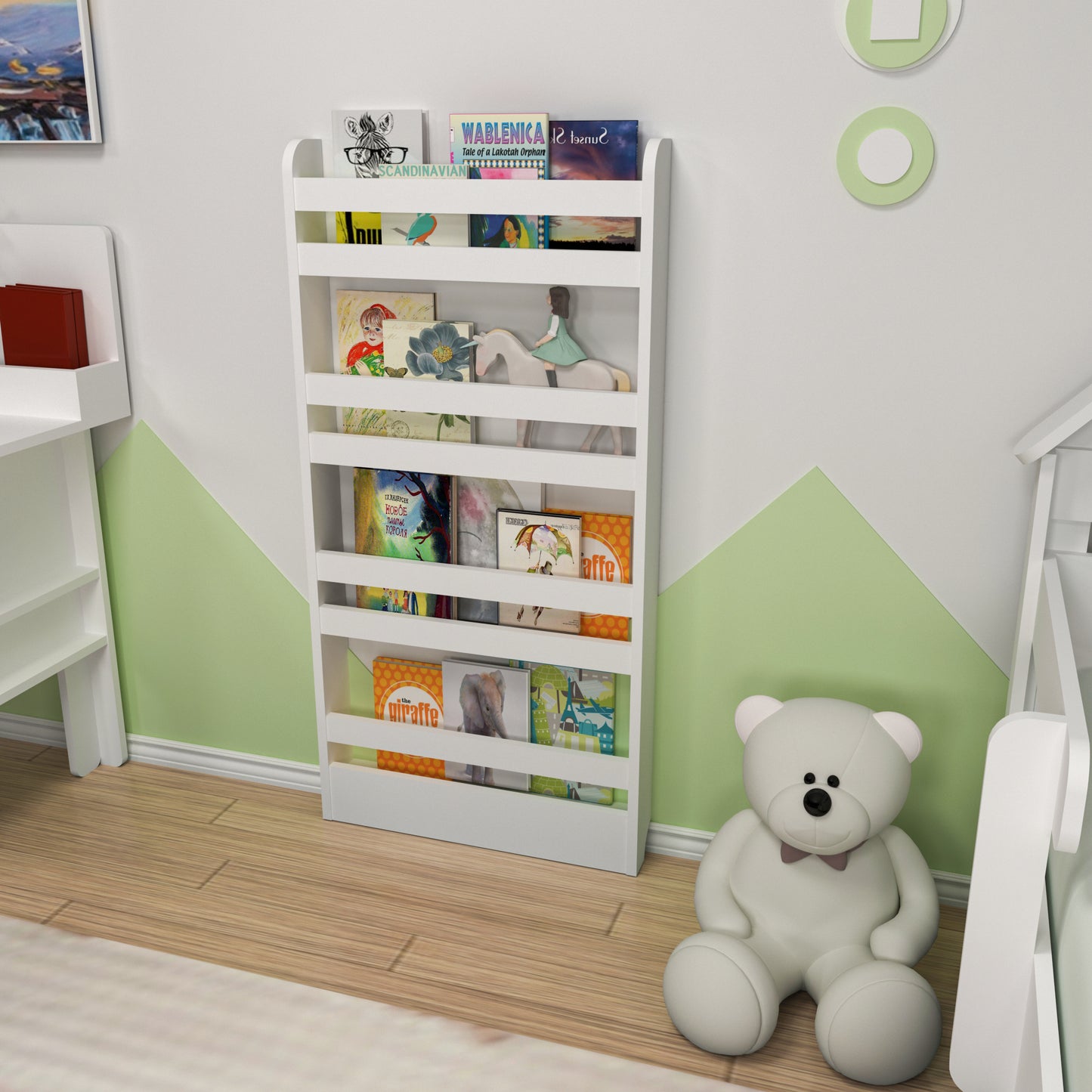 Ilaria 4 Tier Montessori Kids Bookshelf Shelving Unit